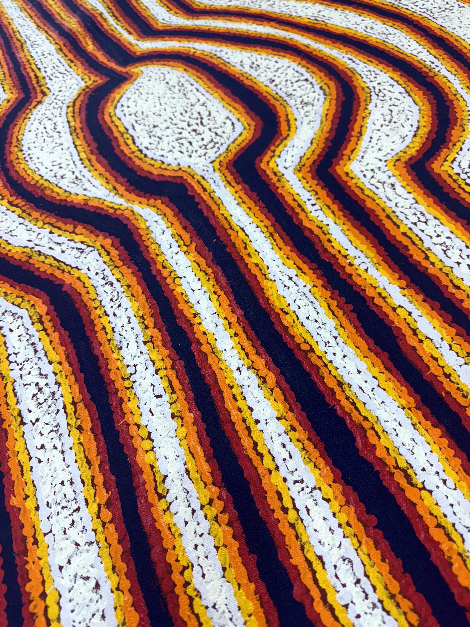 Australian Large Abstract Dreamtime Aboriginal Painting by Eileen Napatjarri For Sale