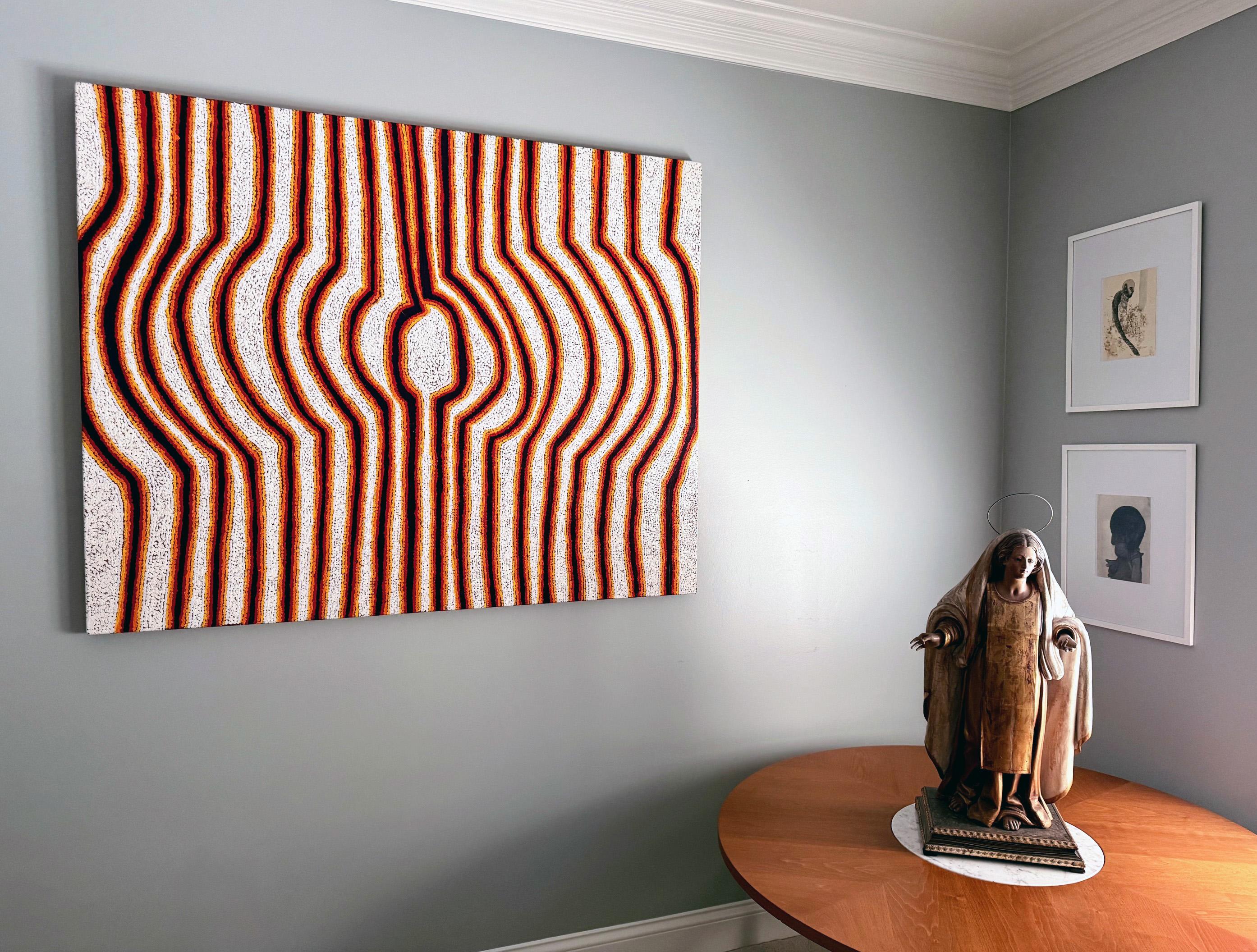Große abstrakte Traumzeit Aborigine-Gemälde von Eileen Napatjarri (Australisch) im Angebot