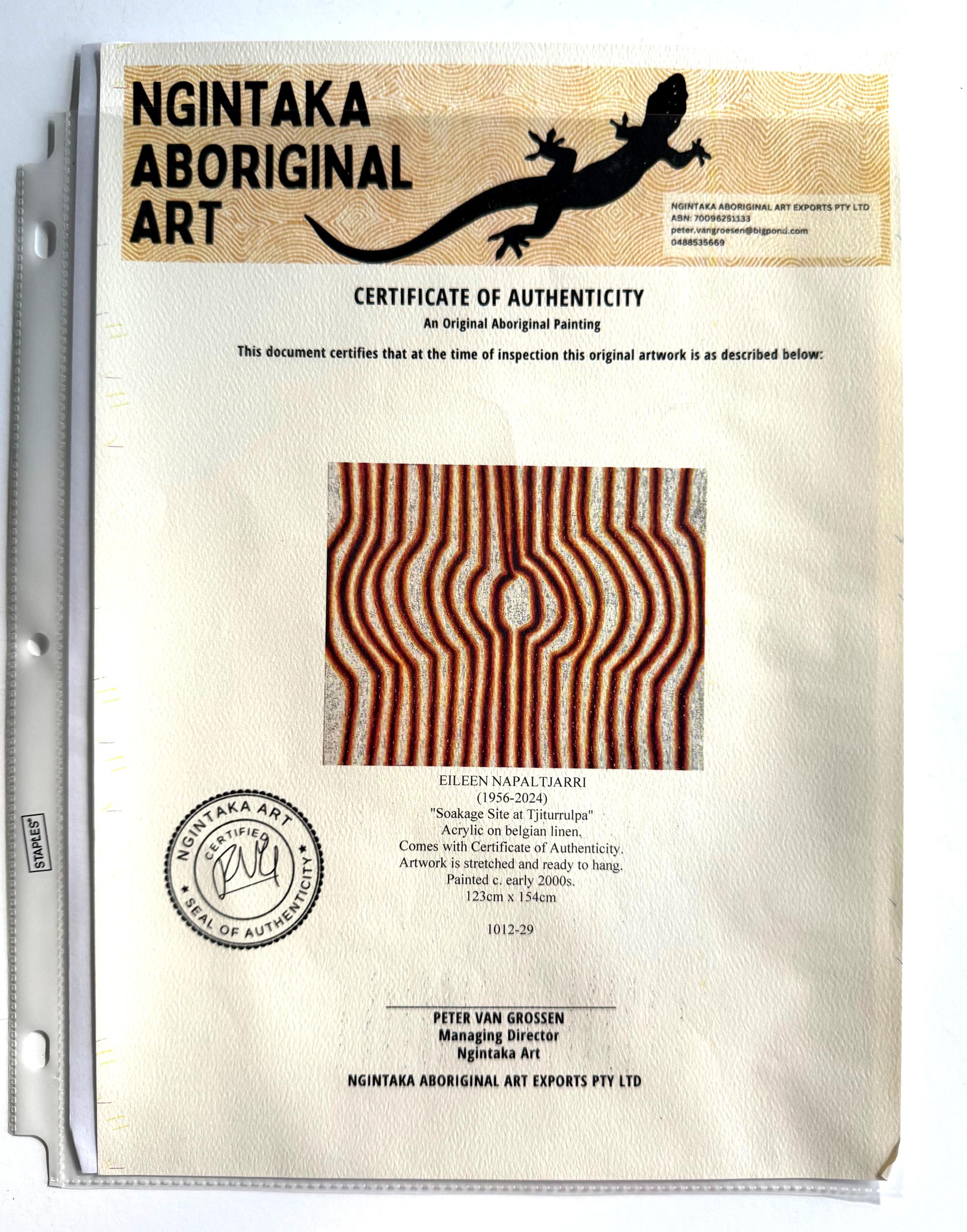 Large Abstract Dreamtime Aboriginal Painting by Eileen Napatjarri For Sale 6