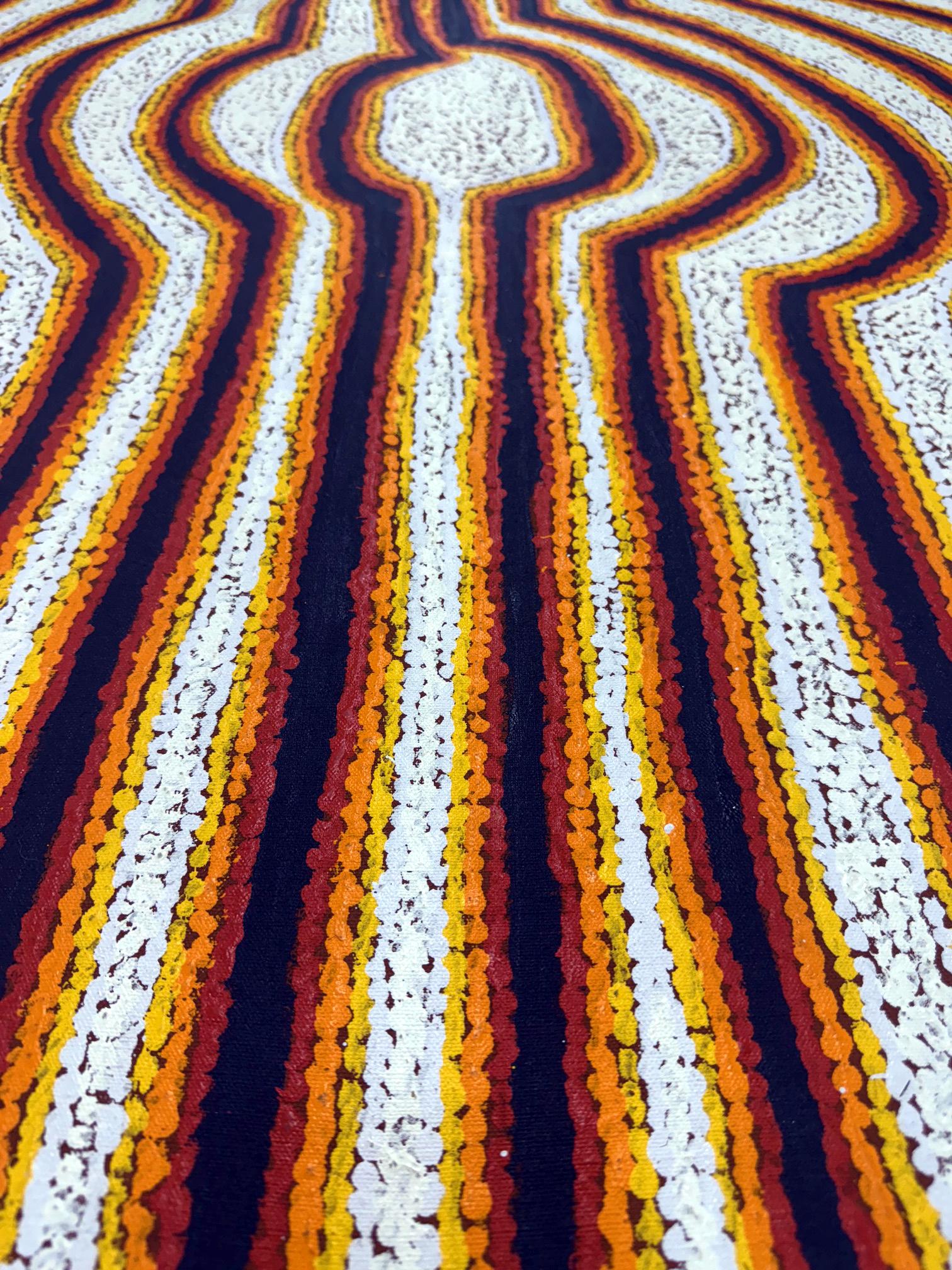 Large Abstract Dreamtime Aboriginal Painting by Eileen Napatjarri In Good Condition For Sale In Atlanta, GA