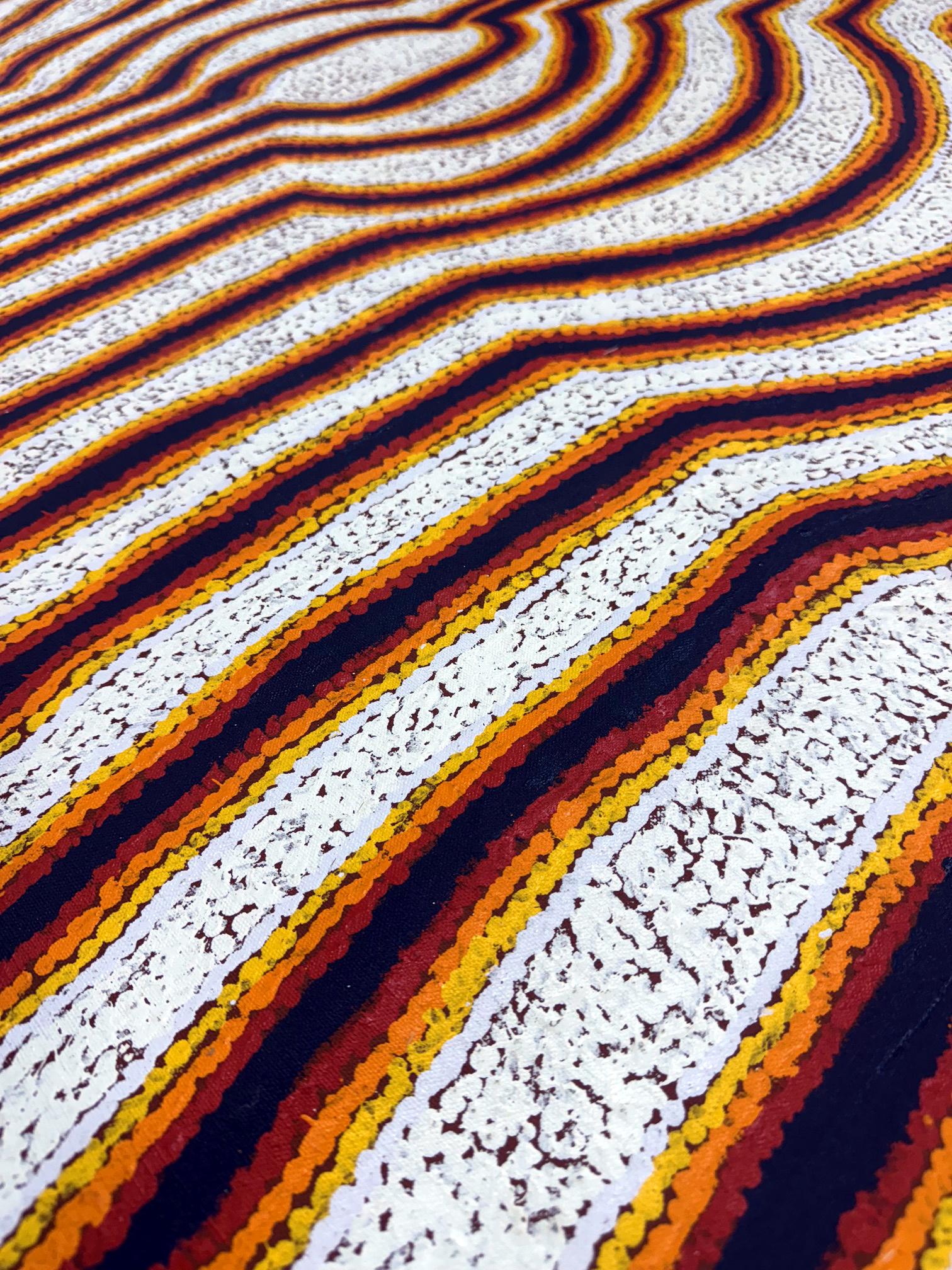Canvas Large Abstract Dreamtime Aboriginal Painting by Eileen Napatjarri For Sale