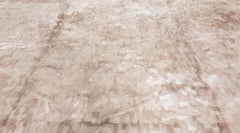 Large Abstract Dusk Beige Silk Rug by Doris Leslie Blau