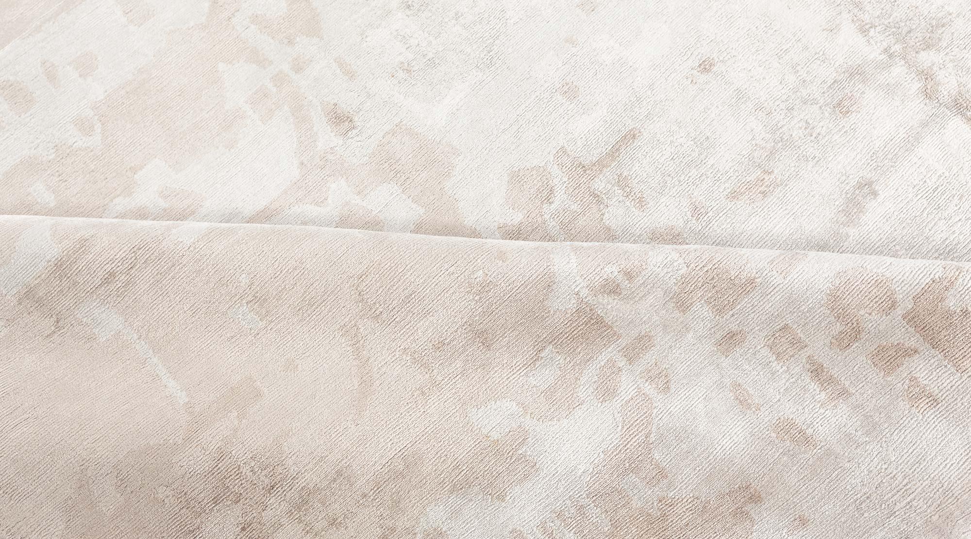 Hand-Knotted Large Abstract Dusk Beige Silk Rug by Doris Leslie Blau For Sale
