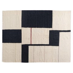Grand tapis kilim en laine de style expressionniste abstrait