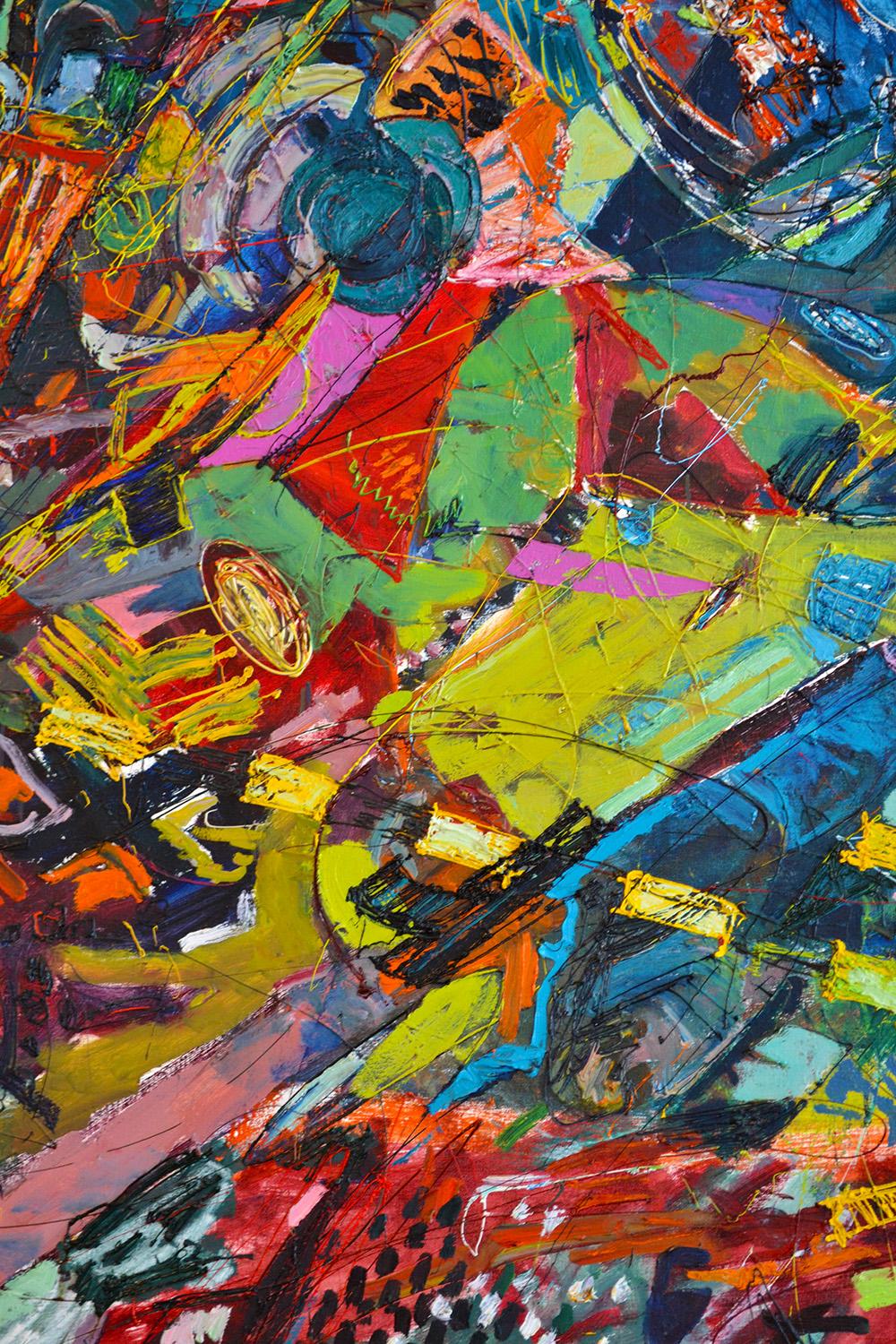 Late 20th Century Large Abstract Expressionist Oil on Canvas by Chuck Dugan, (1947-2007)