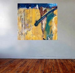 Grande peinture expressionniste abstraite:: Acrylique sur toile:: Signé