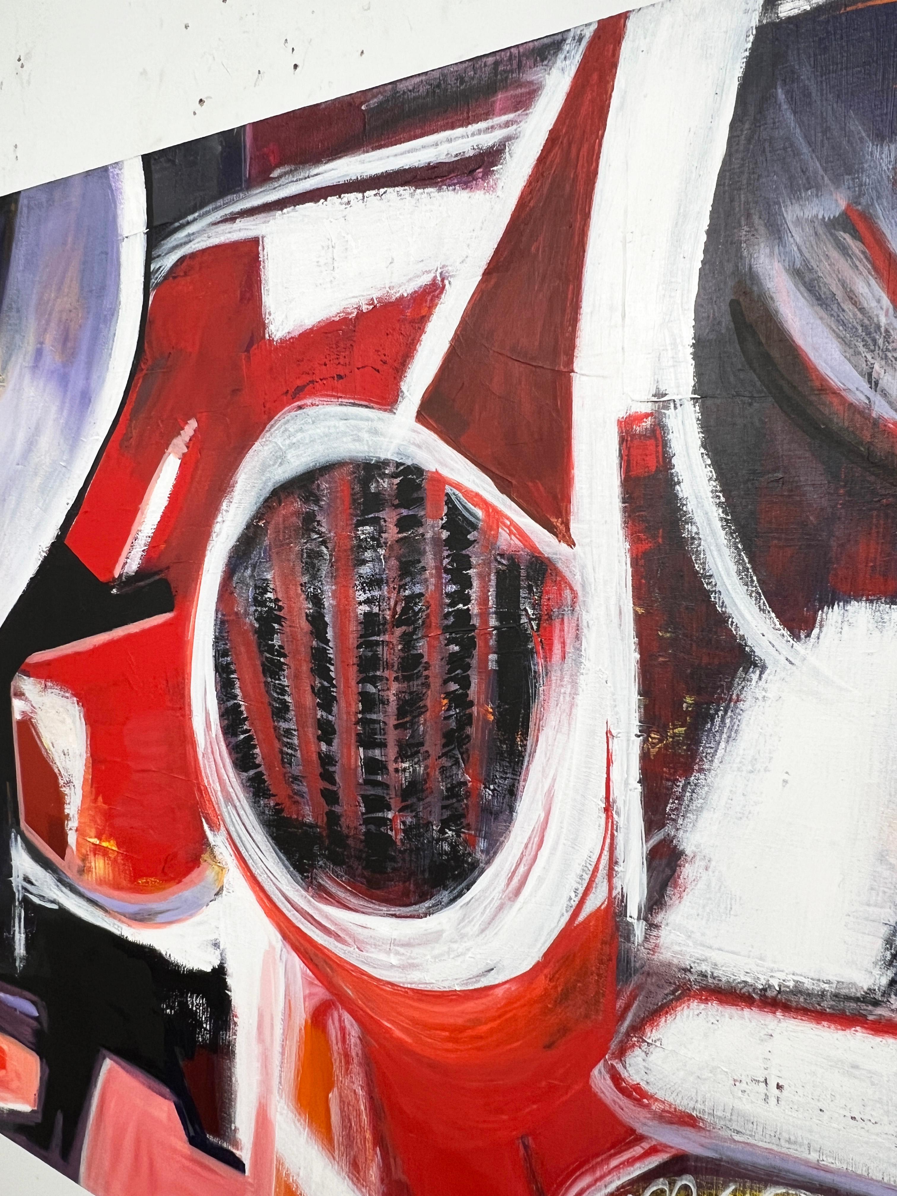 A dynamic and large scale abstract expressionist canvas signed Moses, dated 1975.