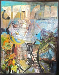 Large Abstract Figurative Oil Painting by Kazuo Yamada, Japan, 2015