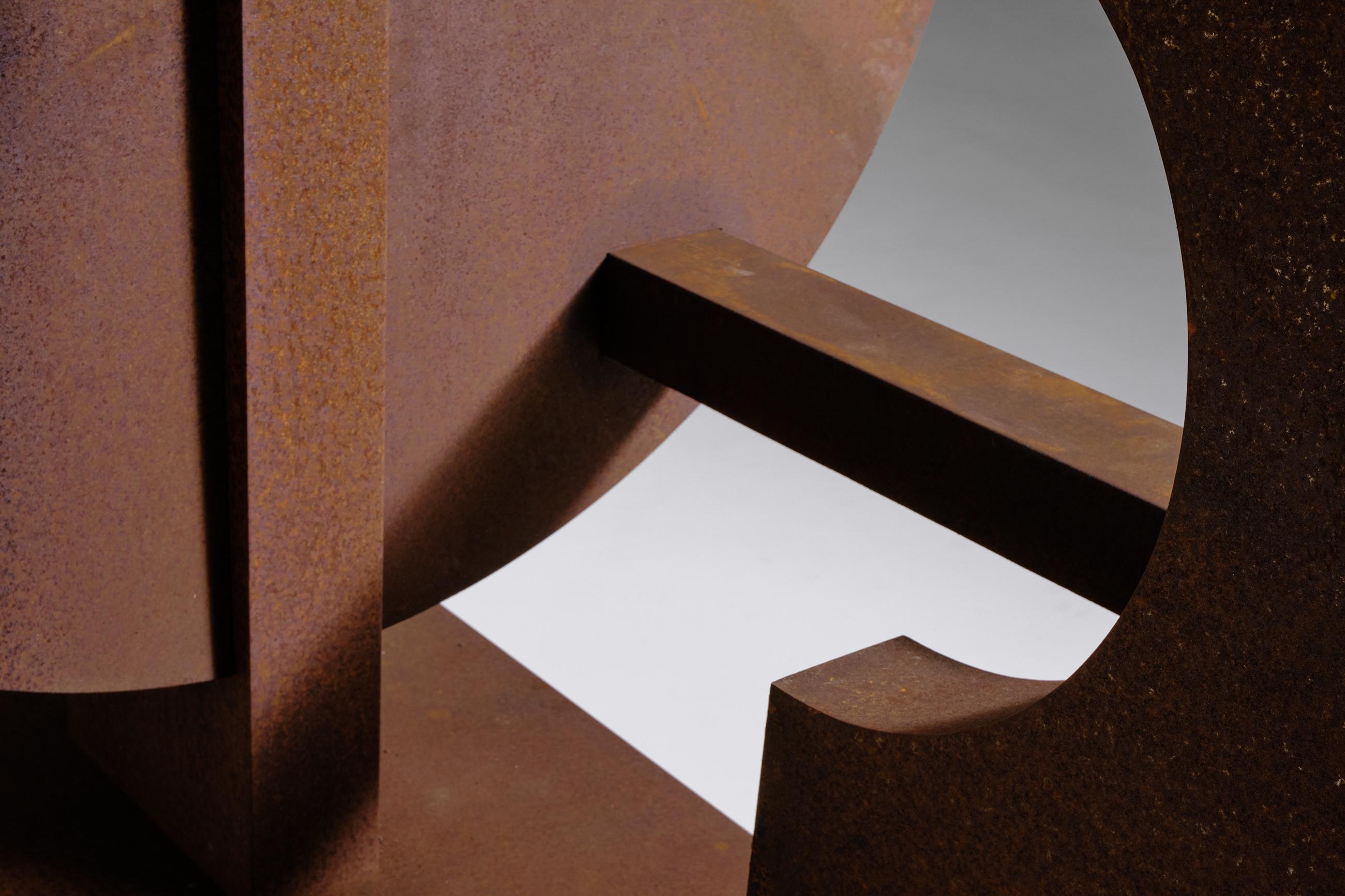 Large Abstract Geometric Corten Steel Sculpture, 1970s For Sale 4