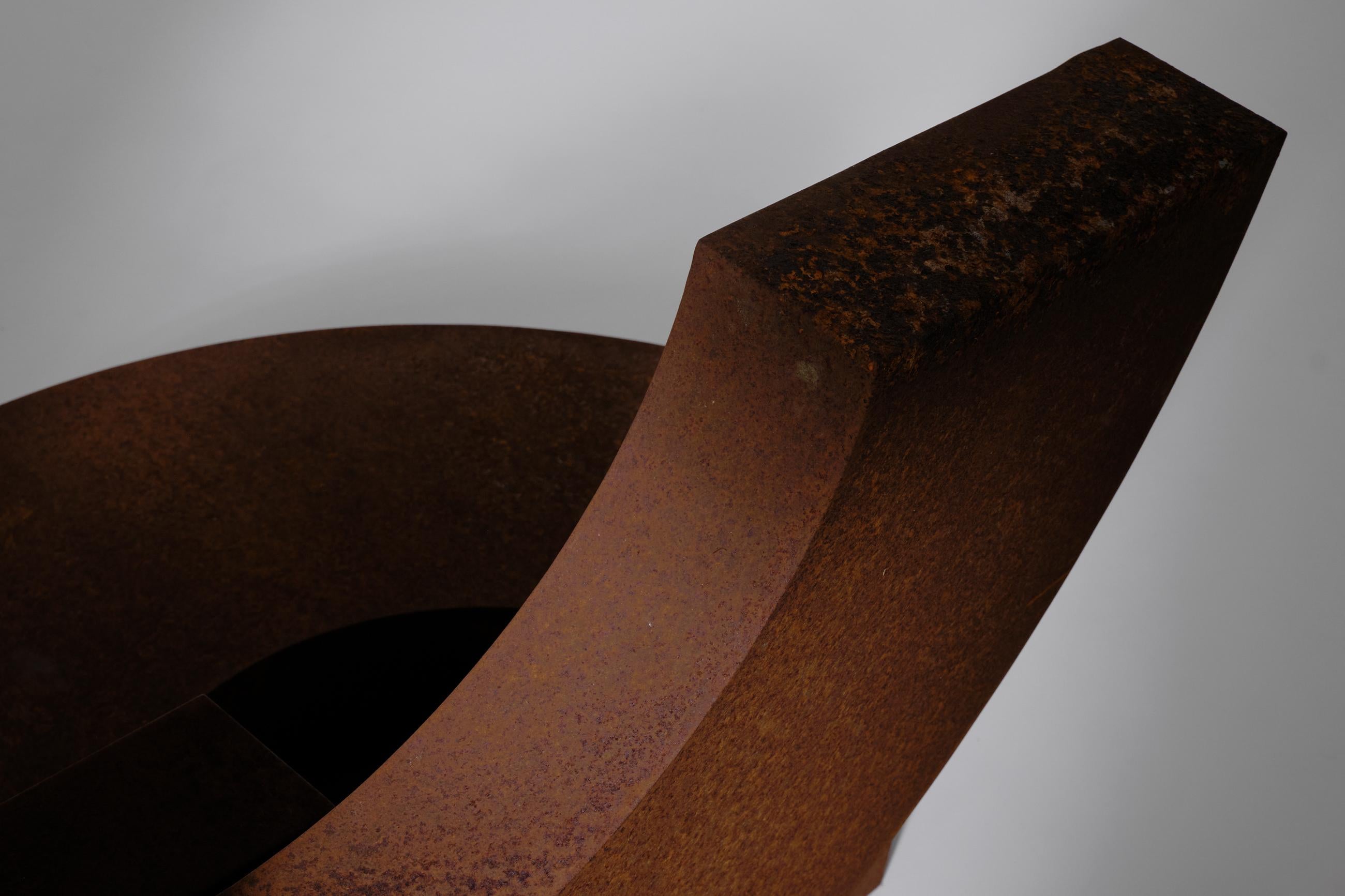 Large Abstract Geometric Corten Steel Sculpture, 1970s For Sale 5