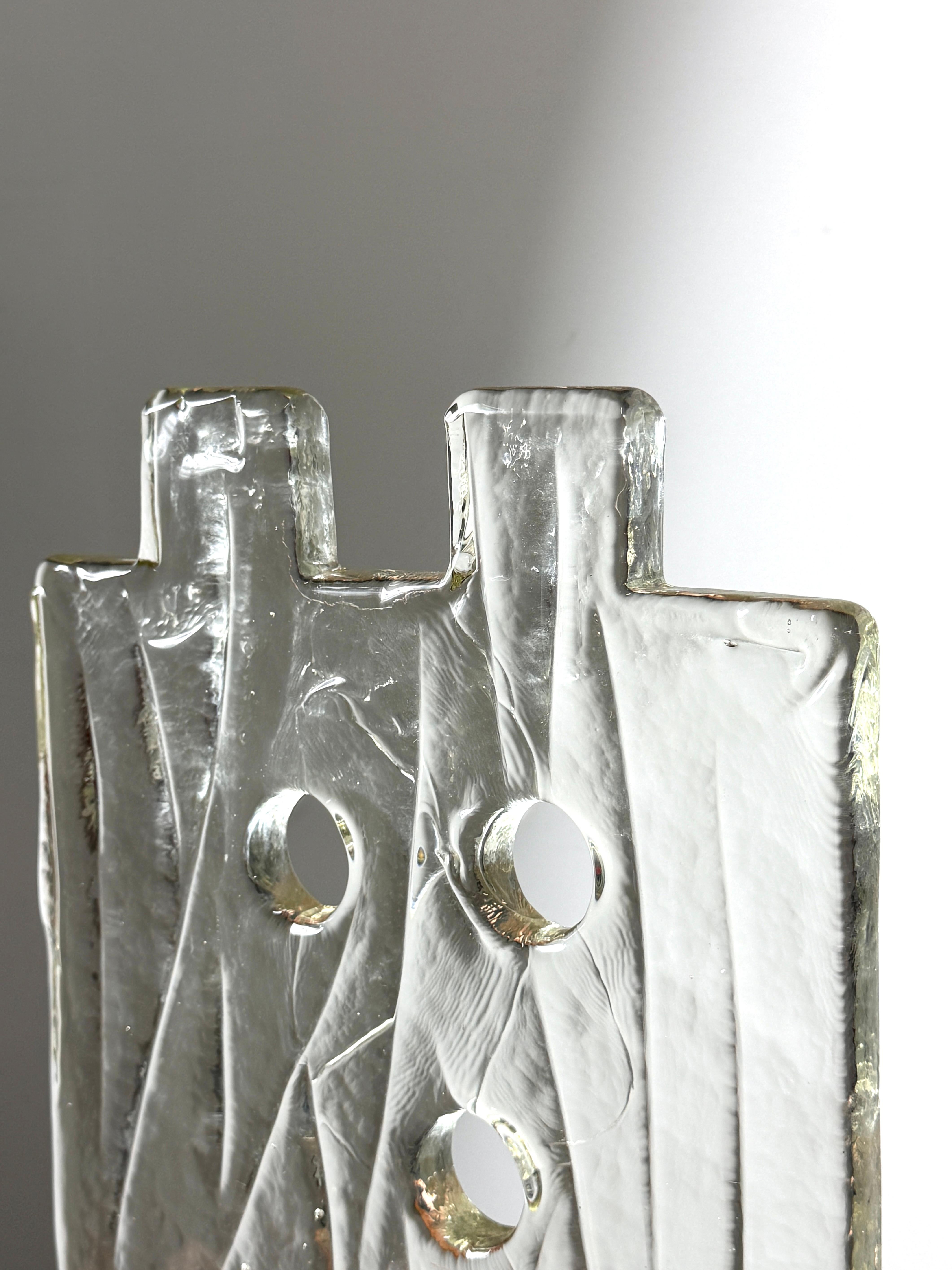 Large Abstract Glass Block Sculpture by Luciano Gaspari for Salviati Italy 1960s 3