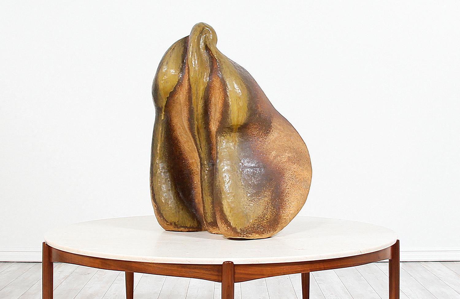 American Large Abstract Glazed Ceramic Sculpture