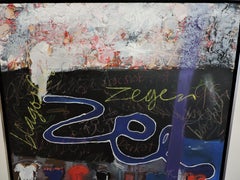 Large Abstract Graffiti Art Mixed-Media Painting