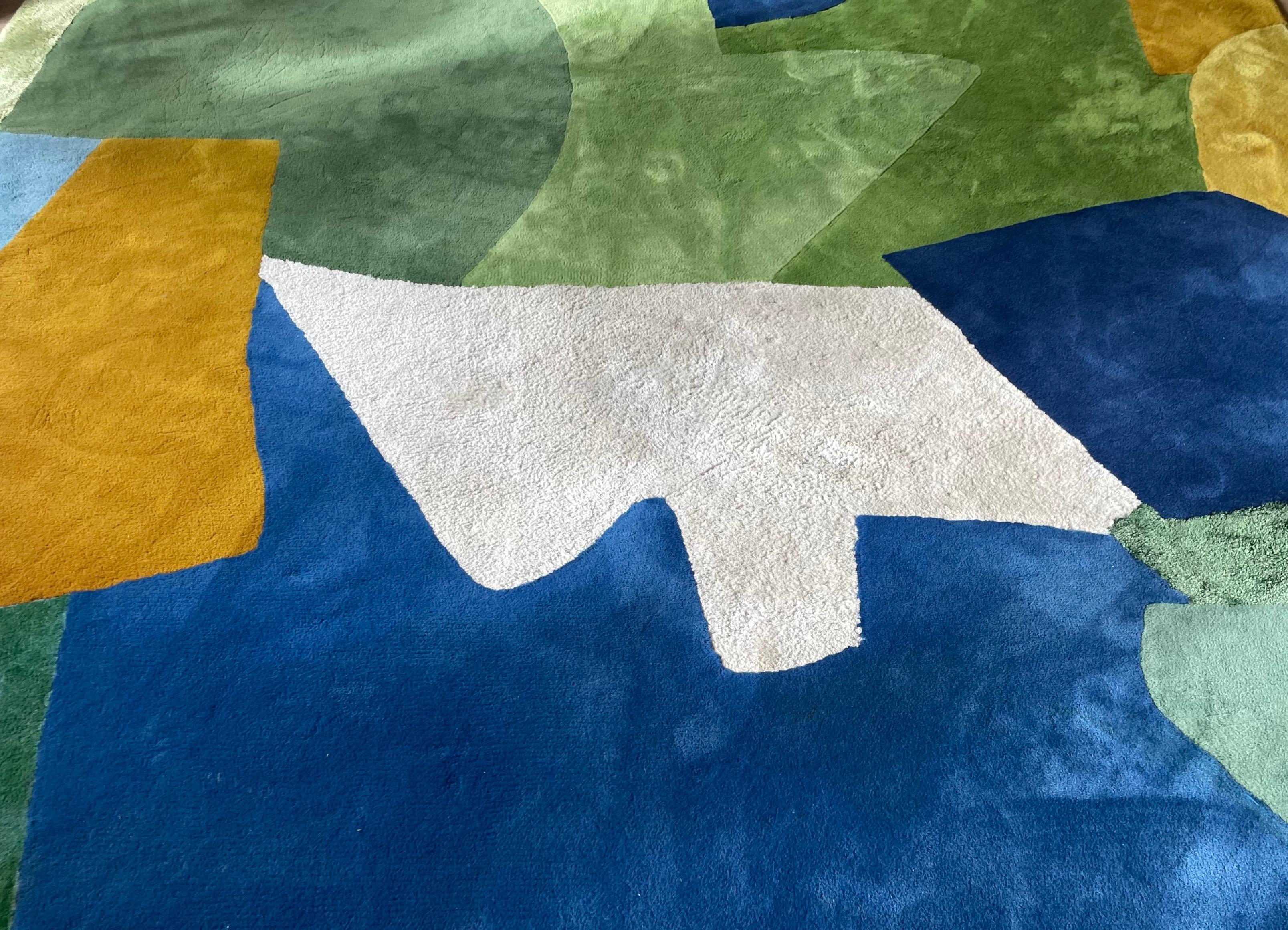 Grand tapis abstrait noué à la main par Victoria-Maria Geyer, Belgique 2000. en vente 3