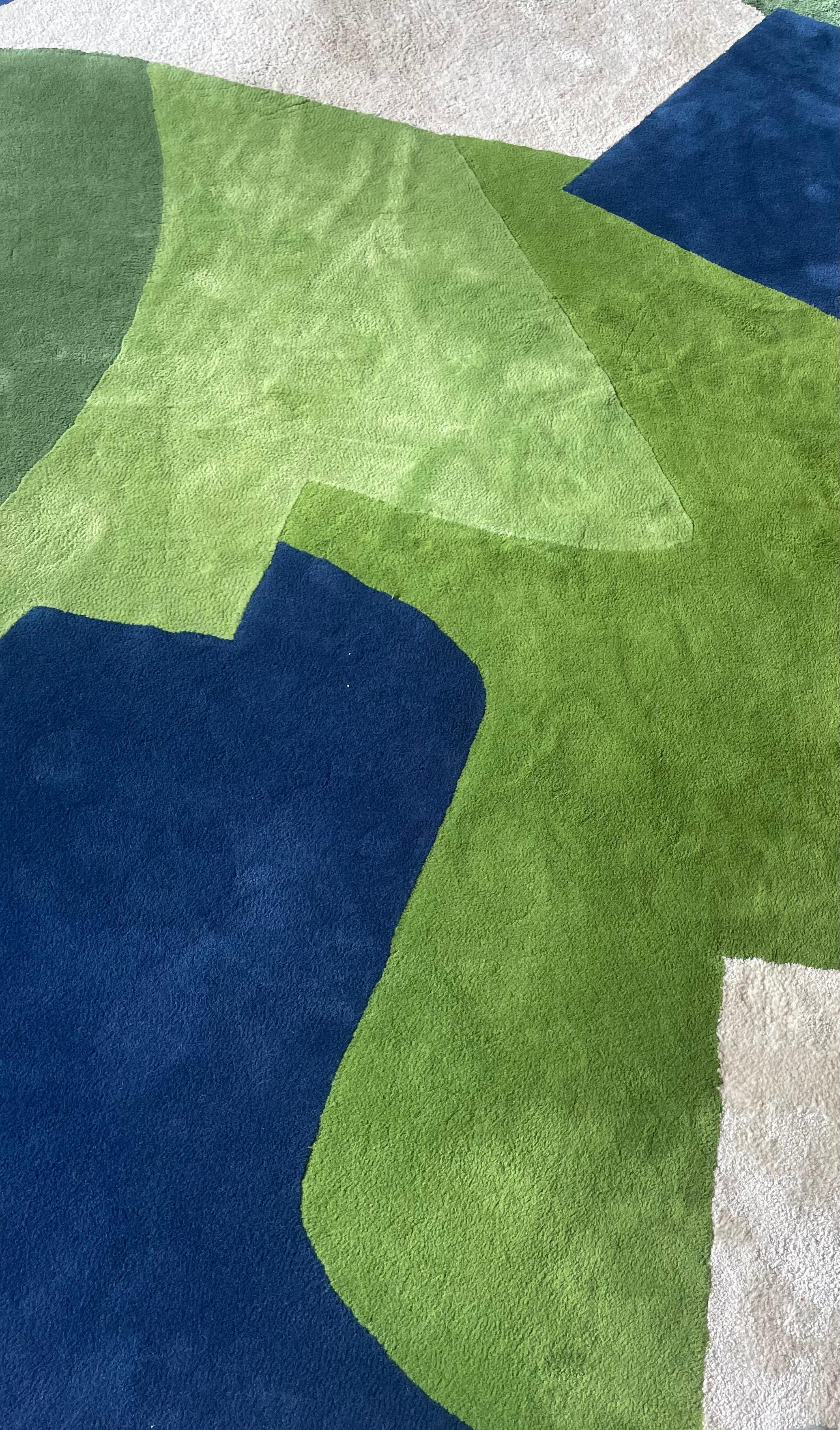 Grand tapis abstrait noué à la main par Victoria-Maria Geyer, Belgique 2000. en vente 8