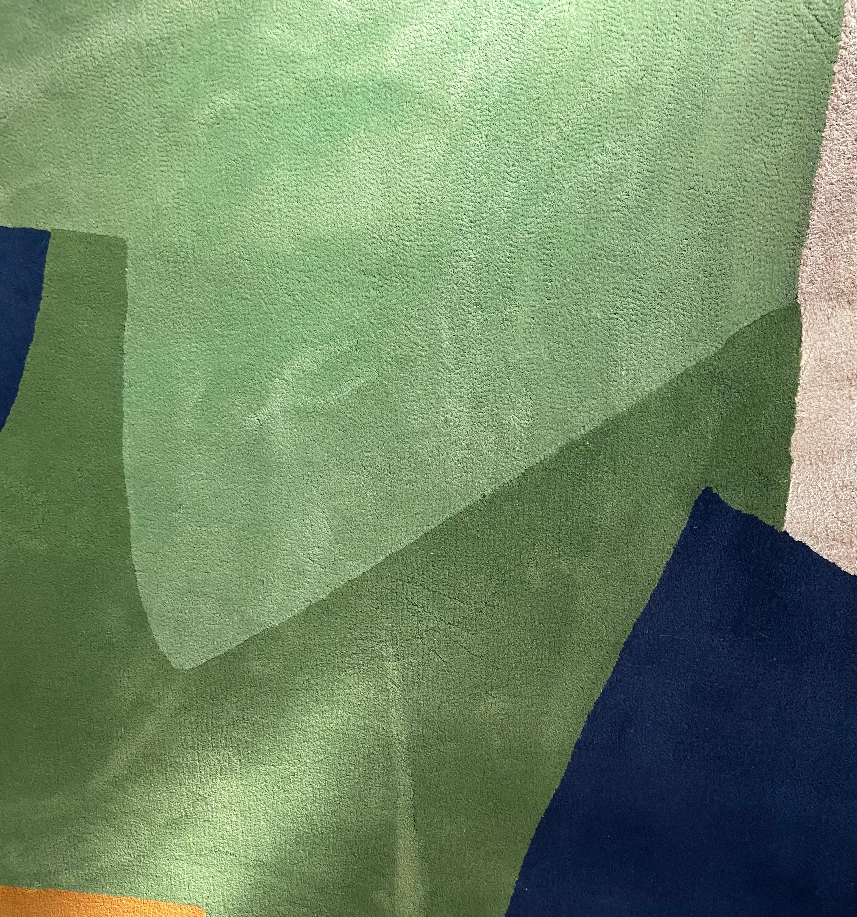 Soie Grand tapis abstrait noué à la main par Victoria-Maria Geyer, Belgique 2000. en vente