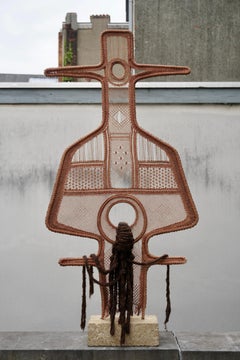 Large Abstract Macramé Cat Sculpture