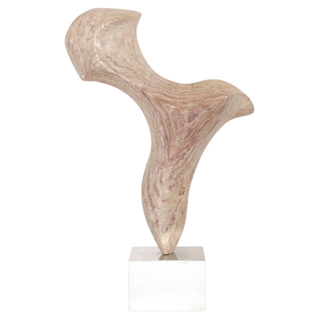 Large Abstract Marble Sculpture 24"H Mid Century Nierman Style