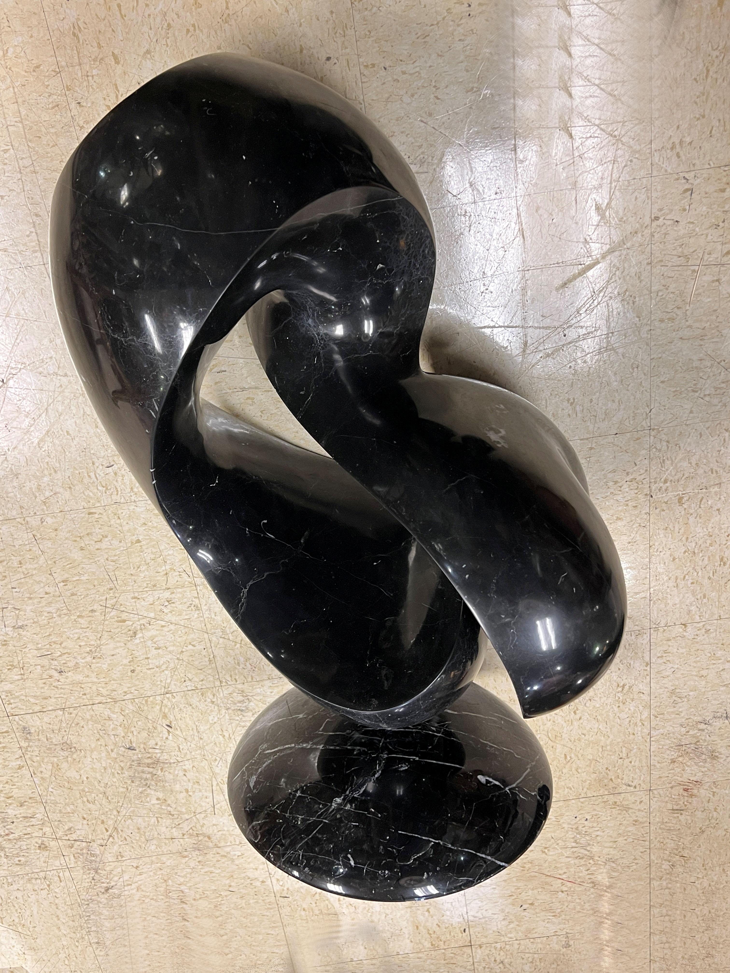 American Large Abstract Mid Century Black Marble Sculpture by Ellen Brenner Sorensen For Sale