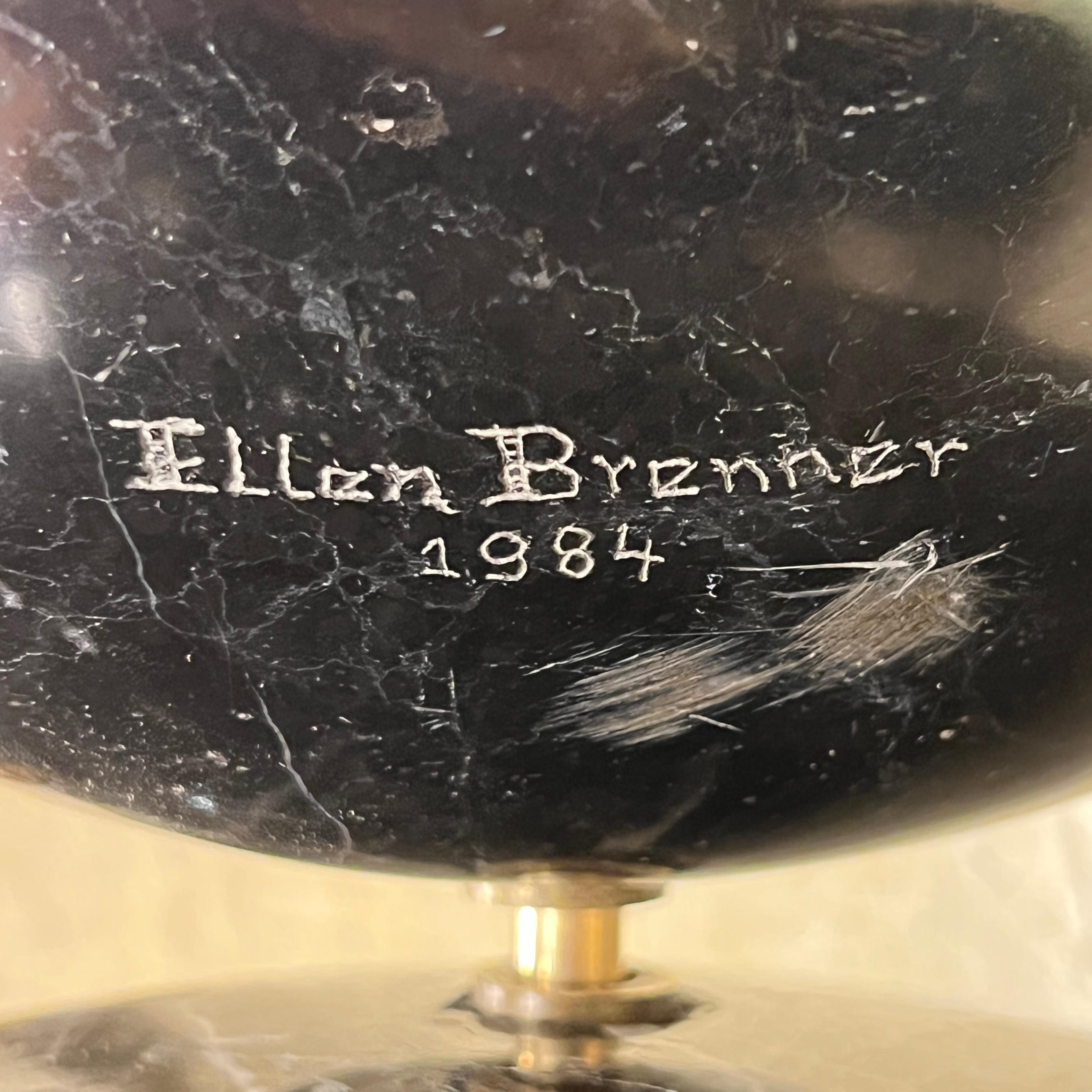 Grande scultura astratta di metà secolo in marmo nero di Ellen Brenner-Sorensen in vendita 1