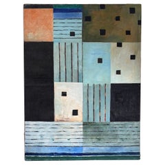 large abstract mid century oil painting