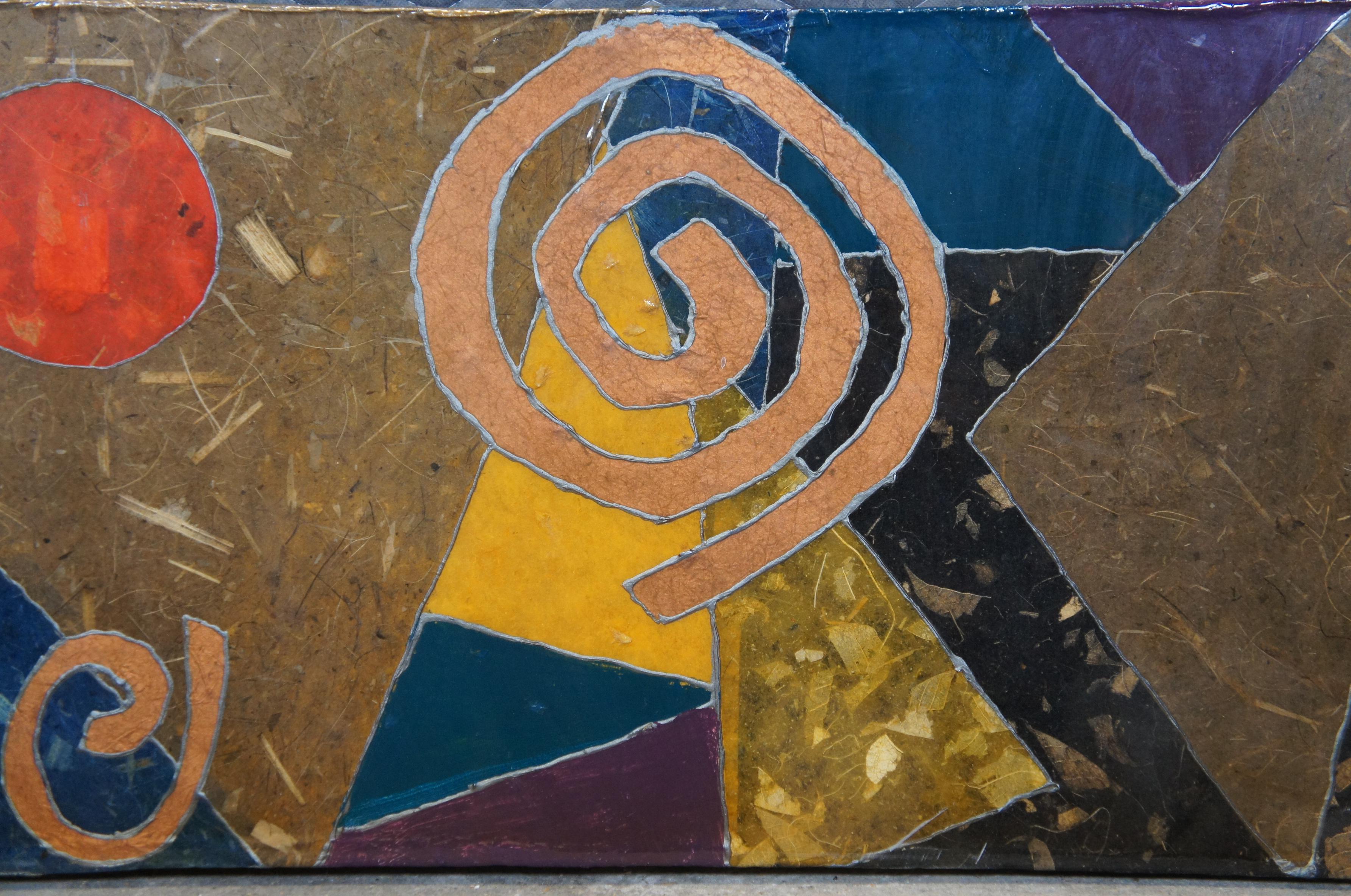 Panel de collage abstracto geométrico en espiral 61 siglo XX en venta