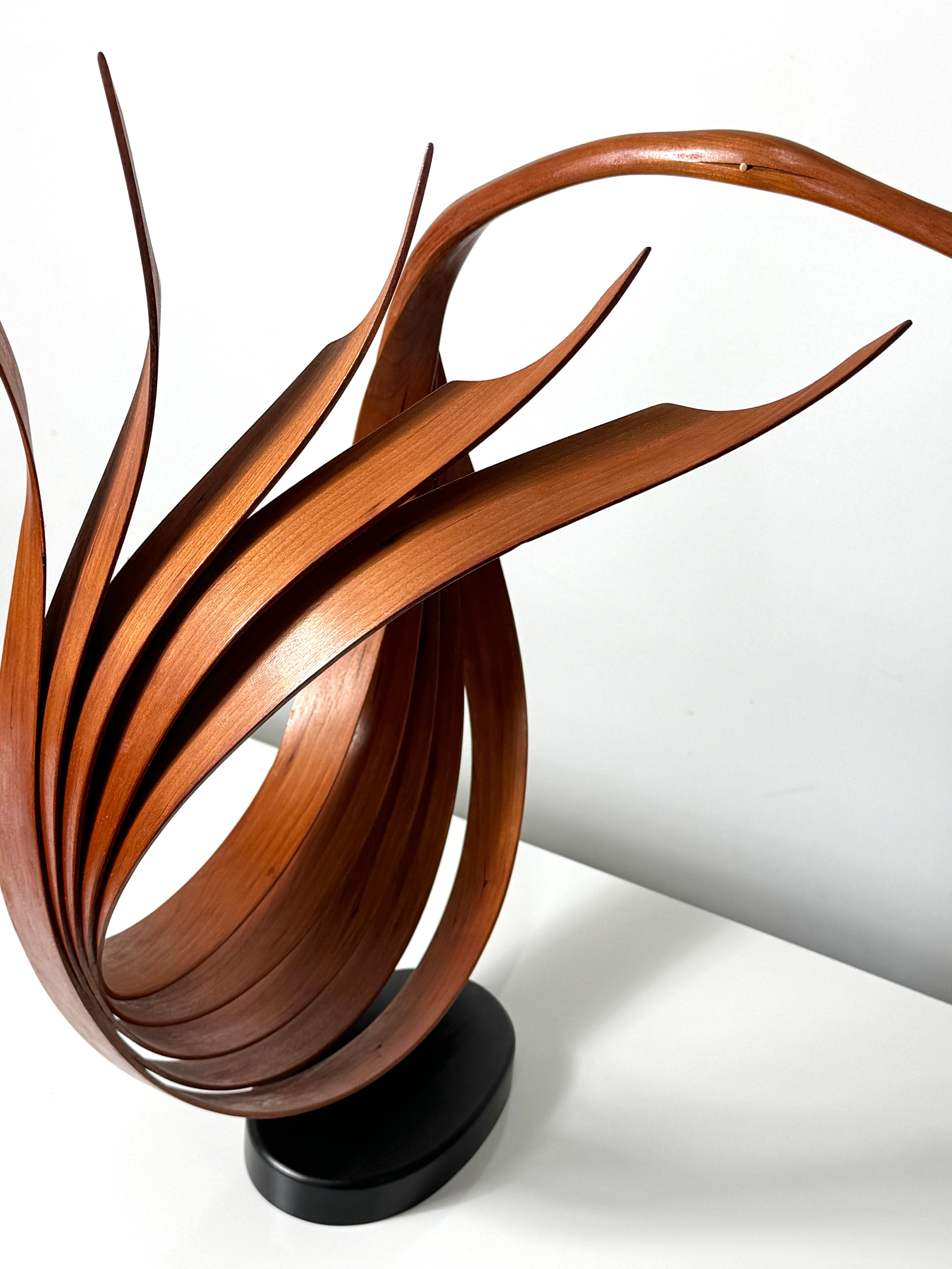 Organique Grande sculpture abstraite et moderne d'oiseau stylisé en bois courbé d'Eric Tardif en vente