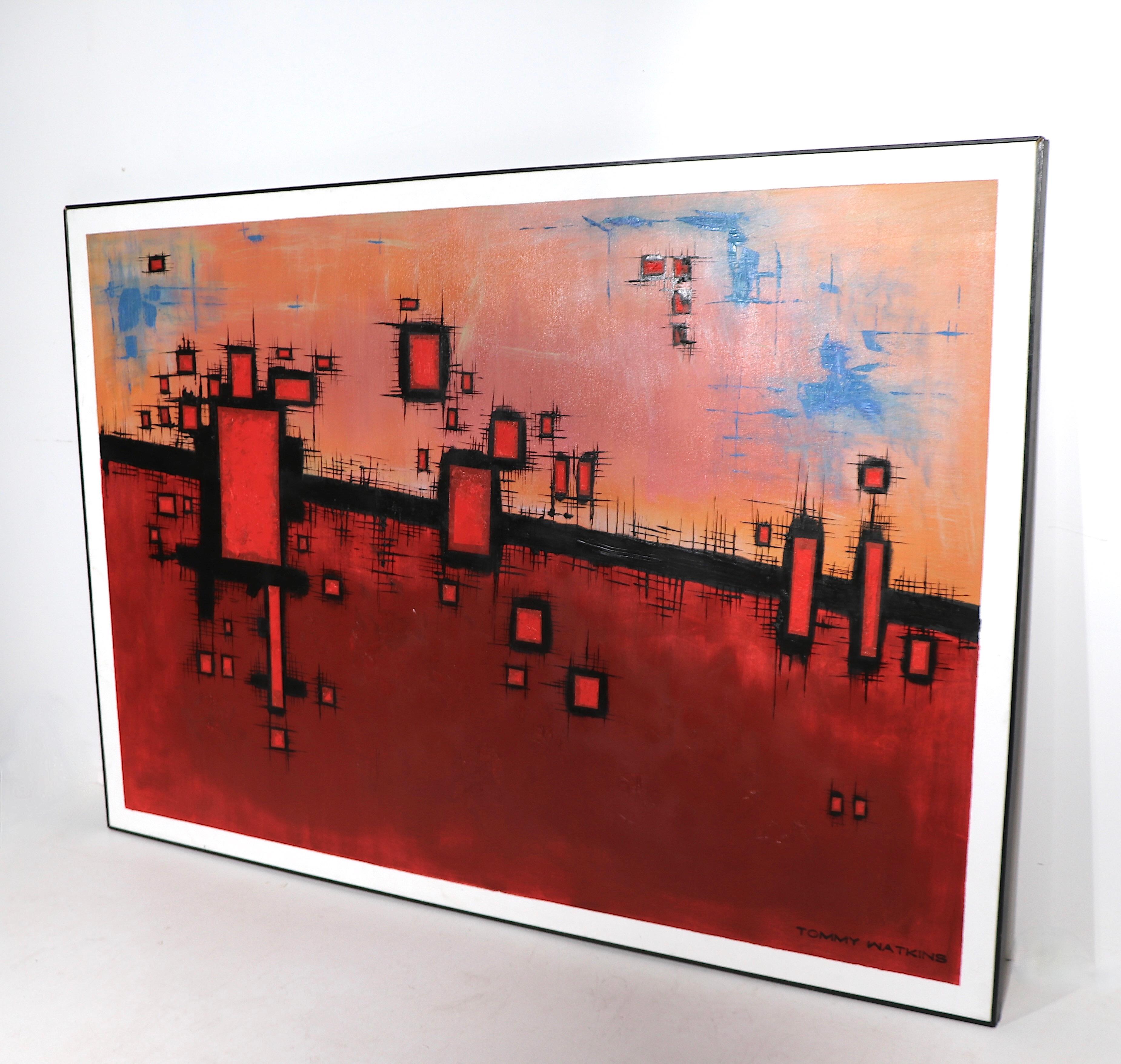 Large Abstract  Modernist Acrylic Painting on Canvas by Tommy Watkins  For Sale 11