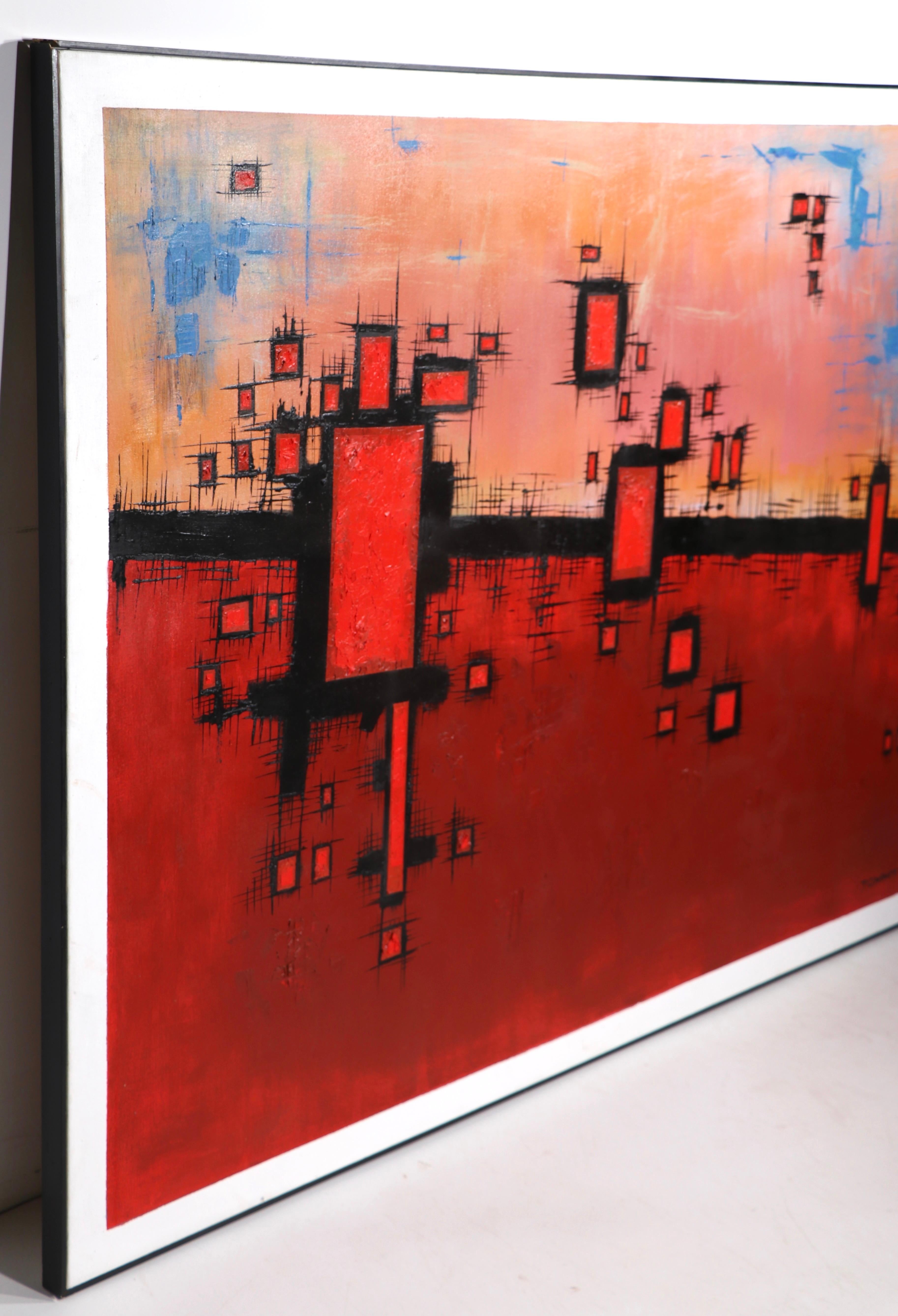 Tela Astratto grande  Quadro acrilico modernista su tela di Tommy Watkins in vendita