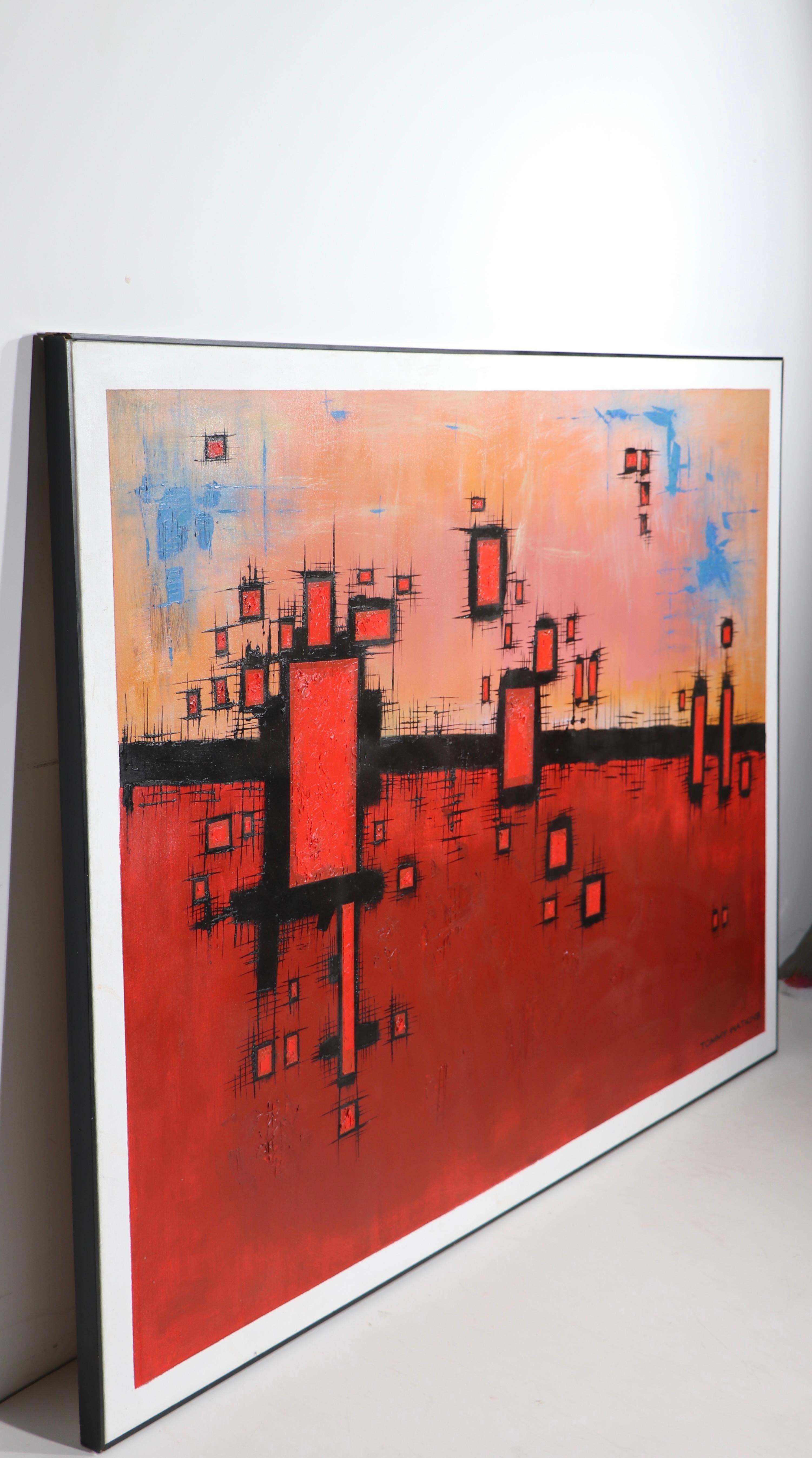 Large Abstract  Modernist Acrylic Painting on Canvas by Tommy Watkins  For Sale 2