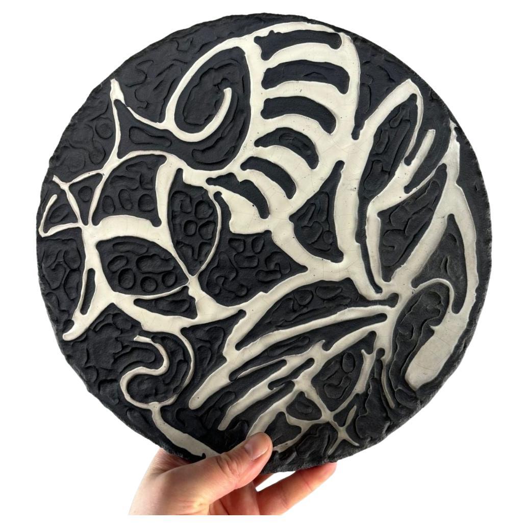 Large Abstract Modernist Ceramic Bowl  For Sale