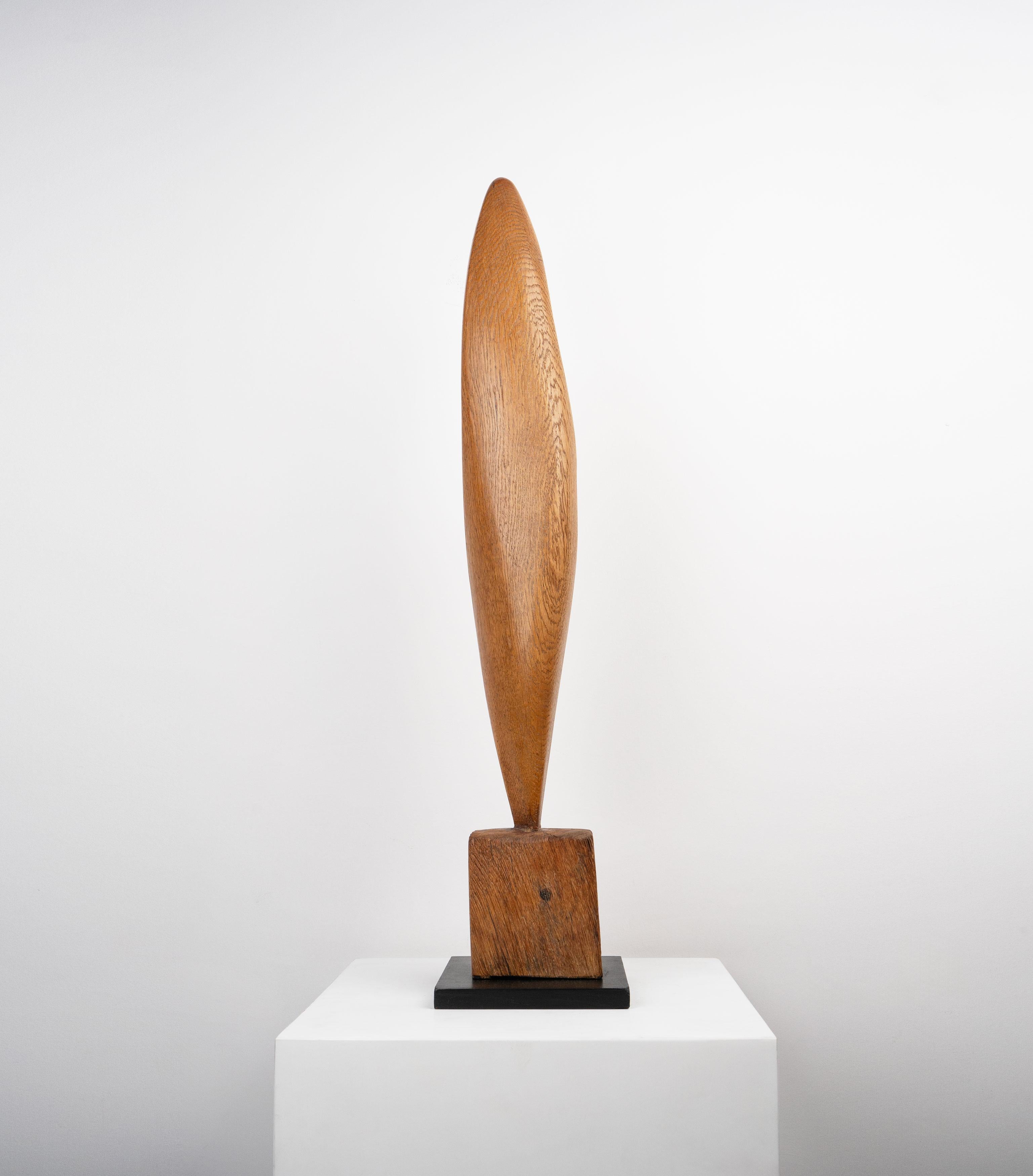 Mid-Century Modern Large Abstract Modernist Oak Sculpture, c.1960 For Sale