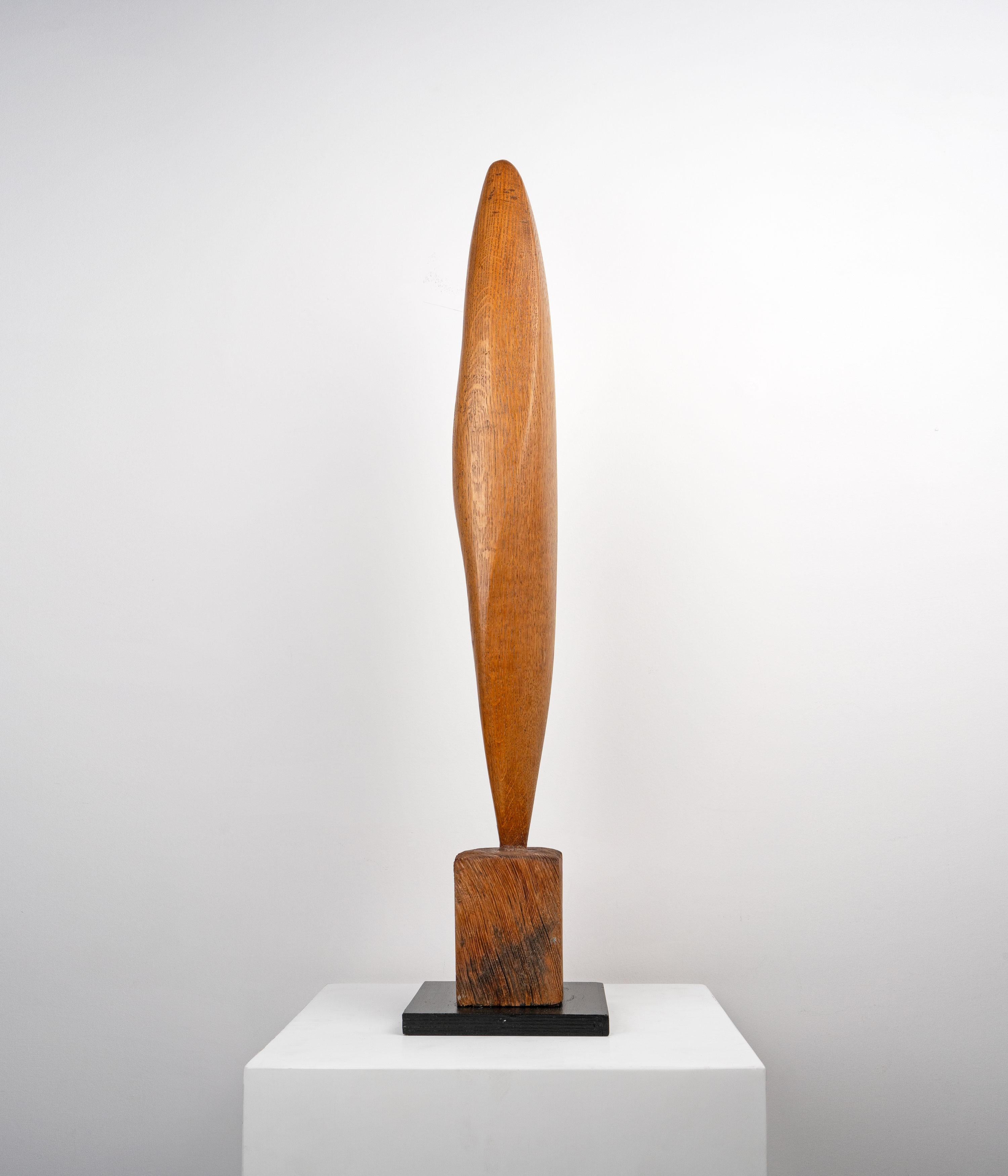 Large Abstract Modernist Oak Sculpture, c.1960 In Good Condition For Sale In Surbiton, GB