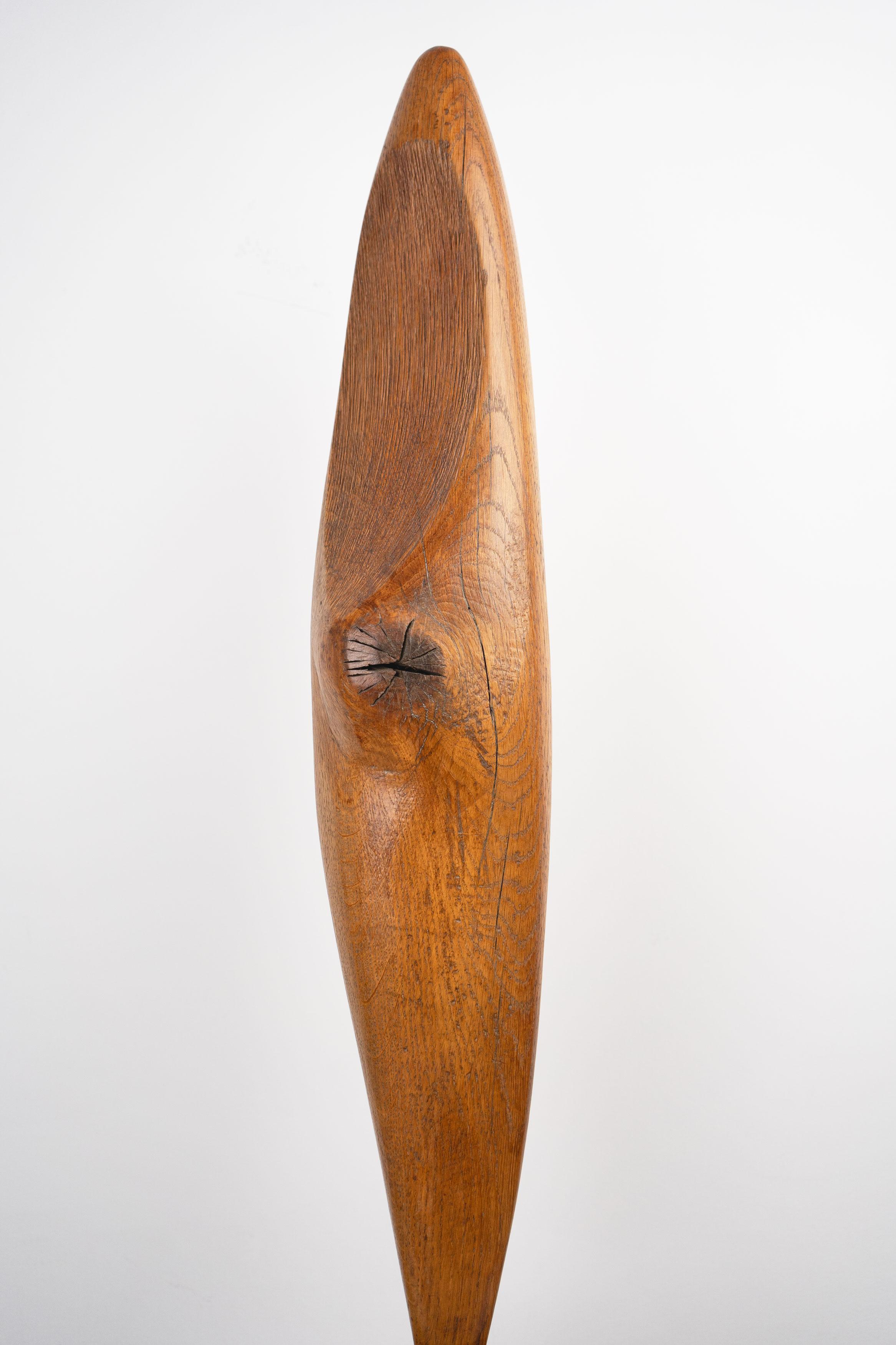 Large Abstract Modernist Oak Sculpture, c.1960 For Sale 1