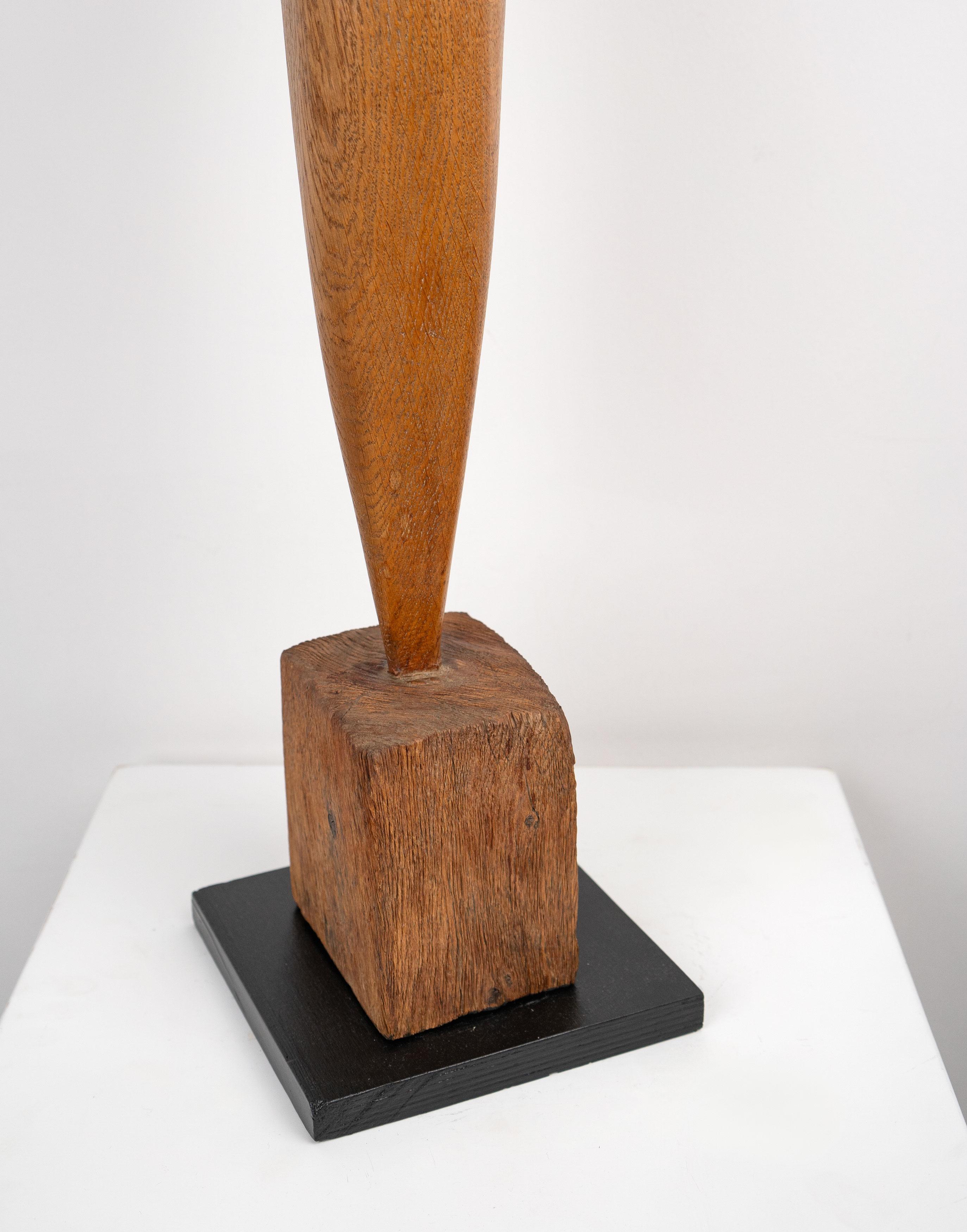 Large Abstract Modernist Oak Sculpture, c.1960 For Sale 2