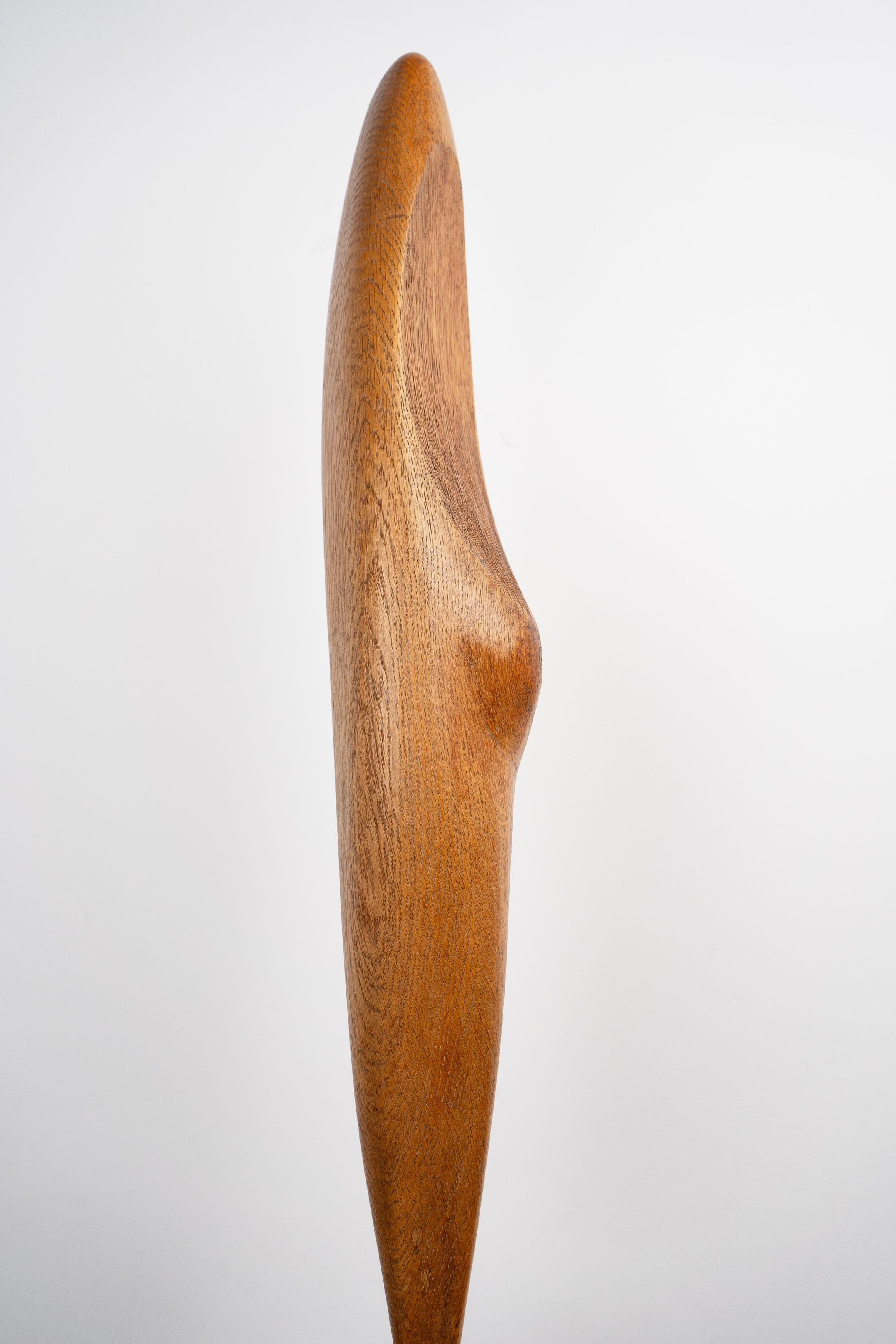 Large Abstract Modernist Oak Sculpture, c.1960 For Sale 3