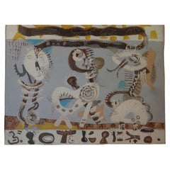 Großes amerikanisches abstraktes modernistisches Gemälde - Zoute, 1949