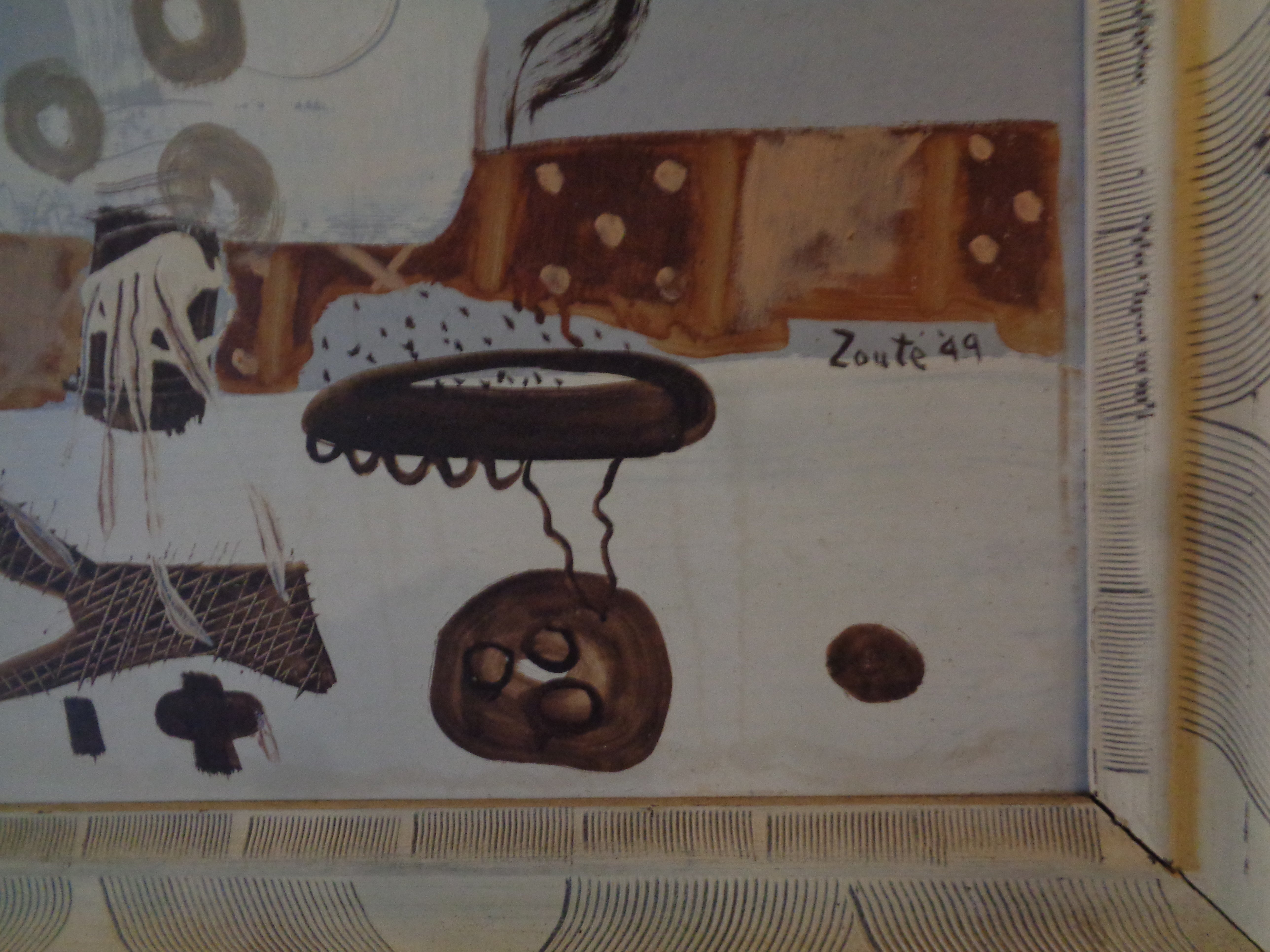 Gran cuadro modernista abstracto americano - Zoute, 1949 Madera en venta