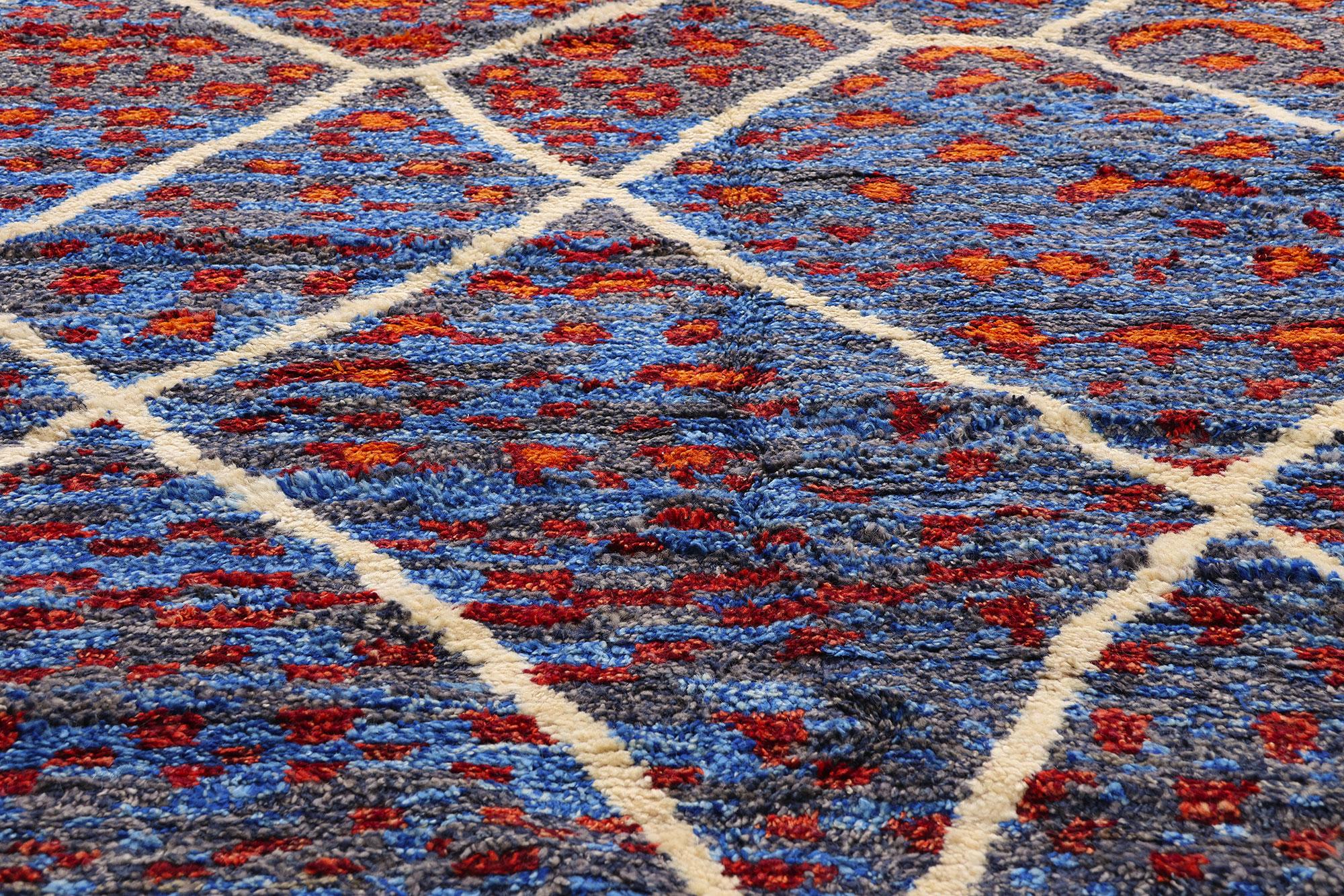 Wool New Modern Moroccan Rug with Abstract Expressionist Style For Sale