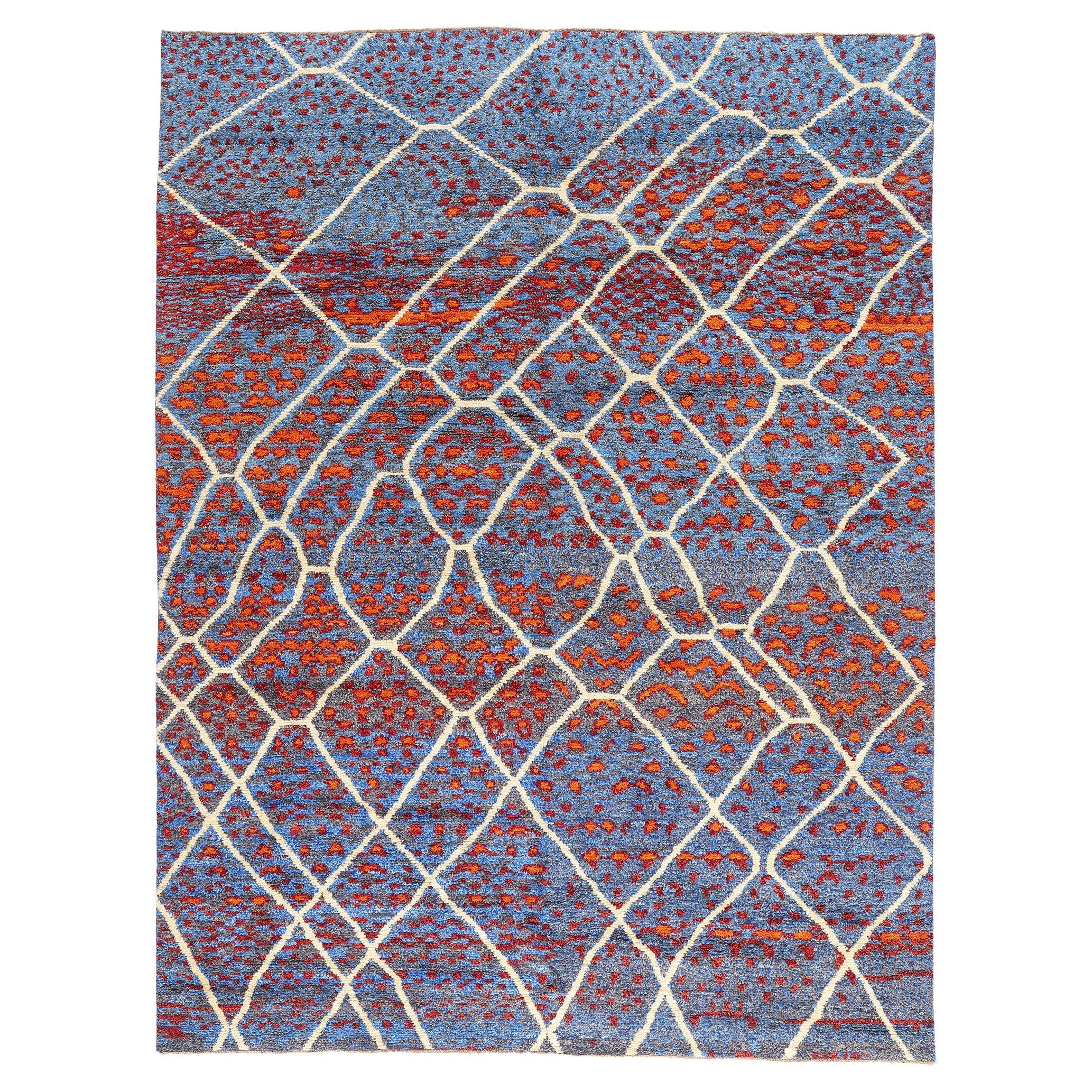 New Modern Moroccan Rug with Abstract Expressionist Style For Sale