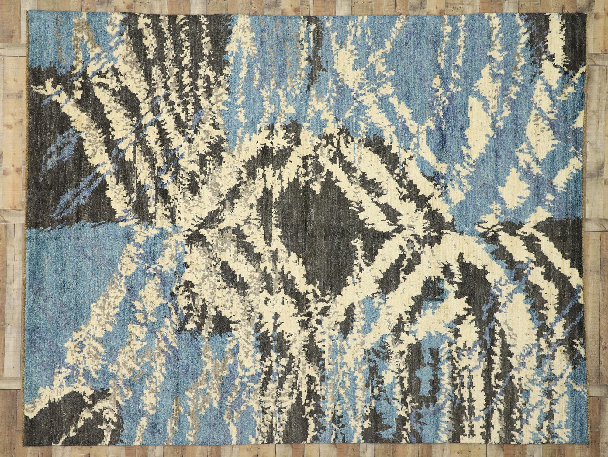 Large Abstract Moroccan Rug, Nomadic Charm Meets Abstract Expressionism In New Condition For Sale In Dallas, TX