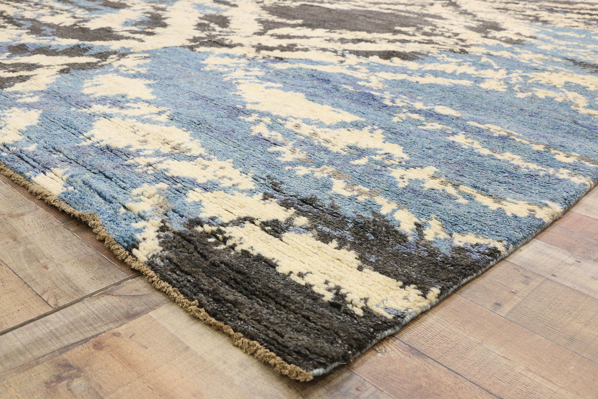New Contemporary Abstract Cascades Moroccan Carpet with Modern Style (Tappeto marocchino a cascate astratte in stile moderno) In condizioni Nuovo in vendita a Dallas, TX
