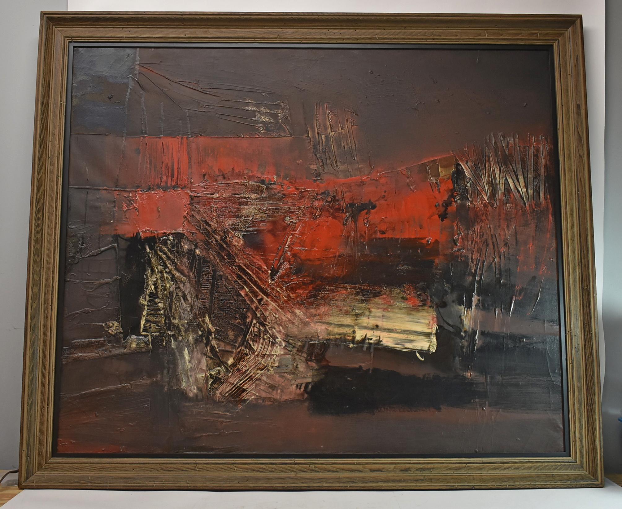 Grande huile sur toile abstraite de Giuseppe de Gregorio Bon état - En vente à Toledo, OH