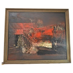 Vintage Large Abstract Oil on Canvas by Giuseppe De Gregorio