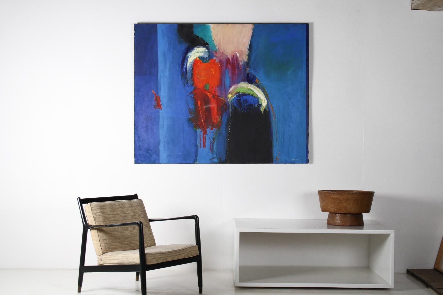 Ein großes abstraktes Ölgemälde auf Leinwand von Robert K. McKeller (1945-2009).  Ein kühnes Kunstwerk voller Emotionen, ein fabelhaftes Statement für alle, die ein beeindruckendes Kunstwerk für eine große Wand suchen.  Ein einzigartiges Kunstwerk