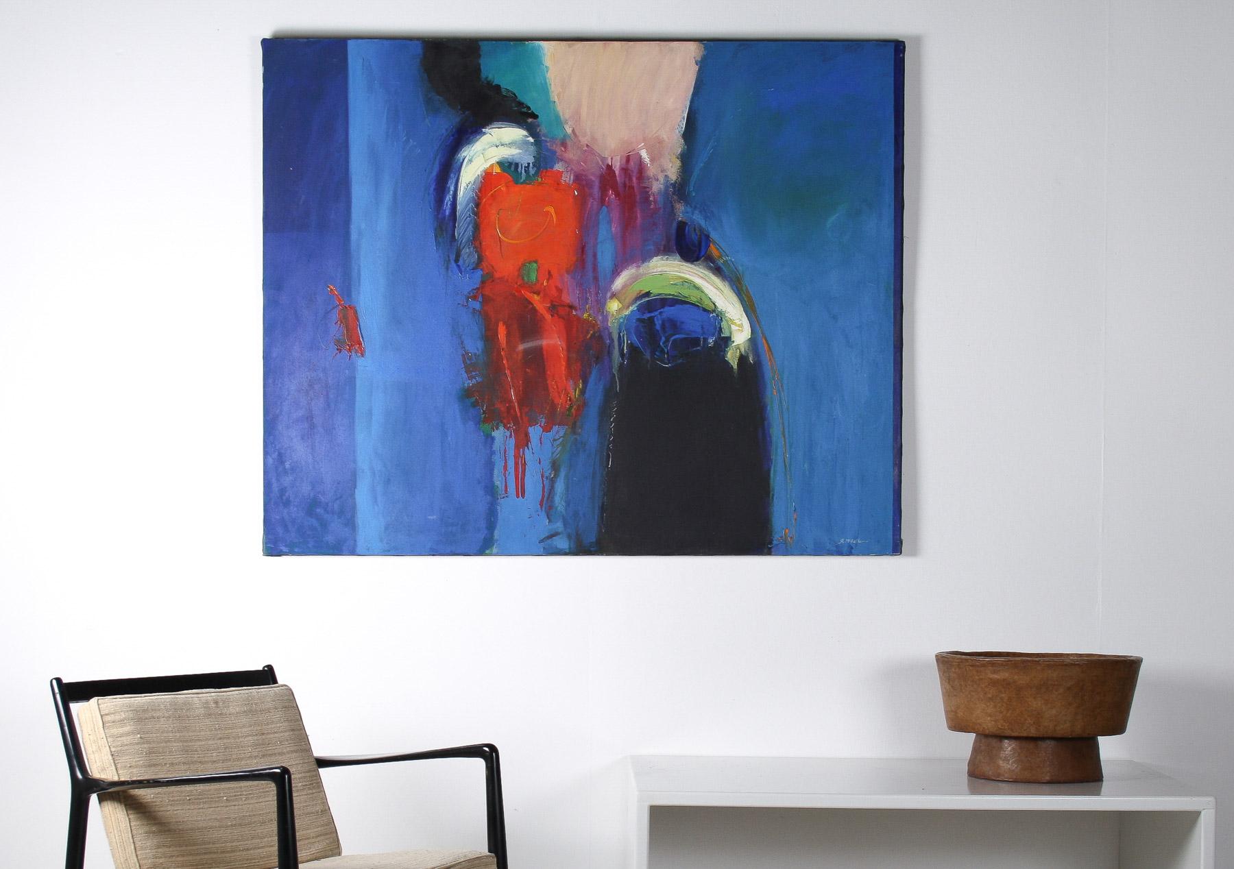 Großes abstraktes Gemälde, Öl auf Leinwand, Gemälde von Robert K McKellar (1945-2009), Kunstwerk (Postmoderne) im Angebot