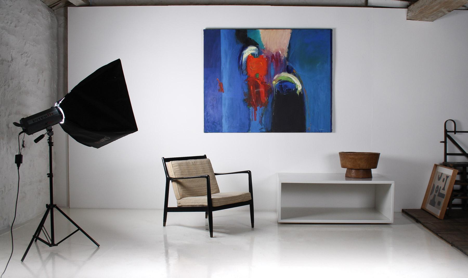 Großes abstraktes Gemälde, Öl auf Leinwand, Gemälde von Robert K McKellar (1945-2009), Kunstwerk (Britisch) im Angebot