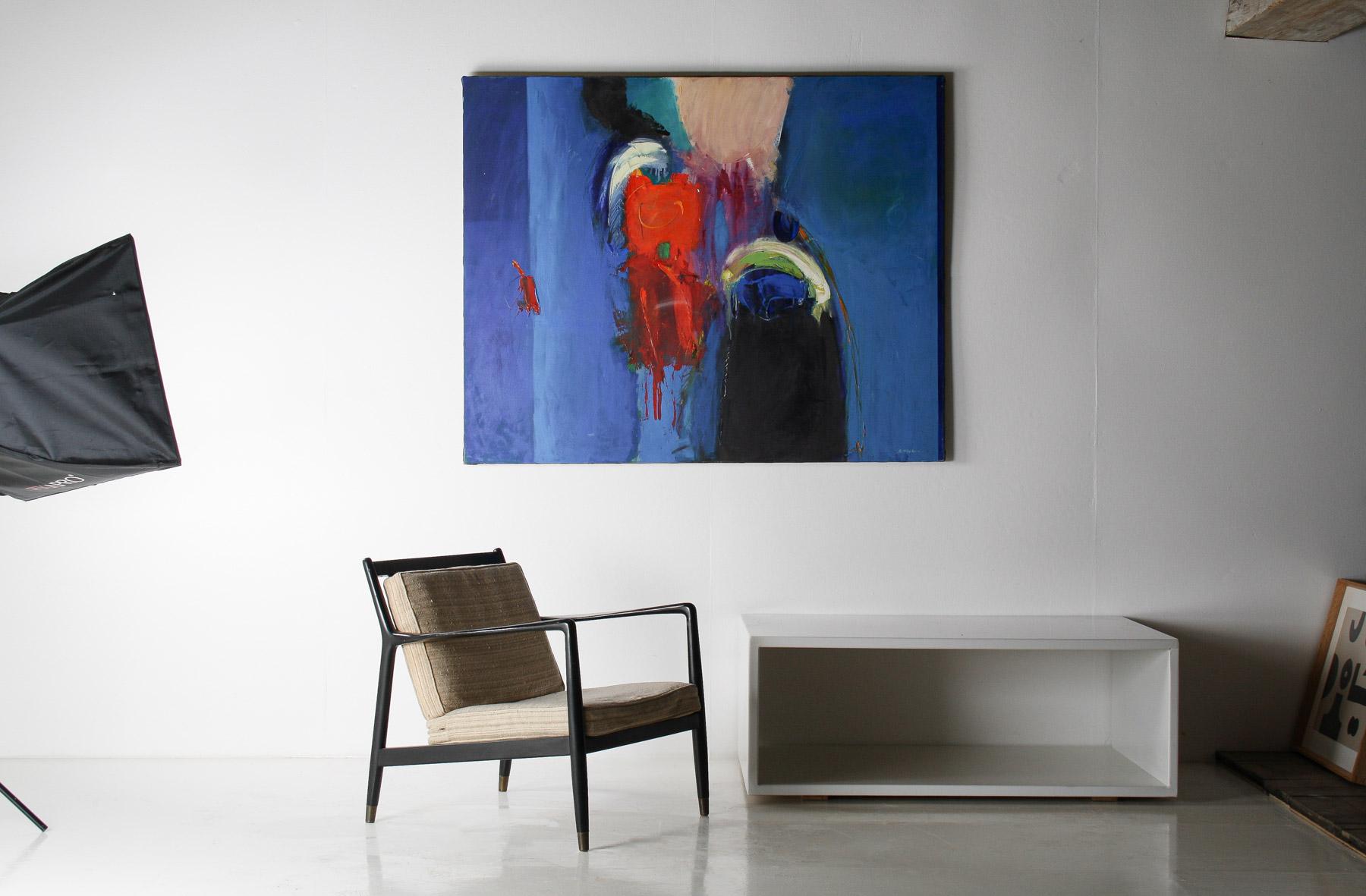 Großes abstraktes Gemälde, Öl auf Leinwand, Gemälde von Robert K McKellar (1945-2009), Kunstwerk im Zustand „Starke Gebrauchsspuren“ im Angebot in Llanbrynmair, GB