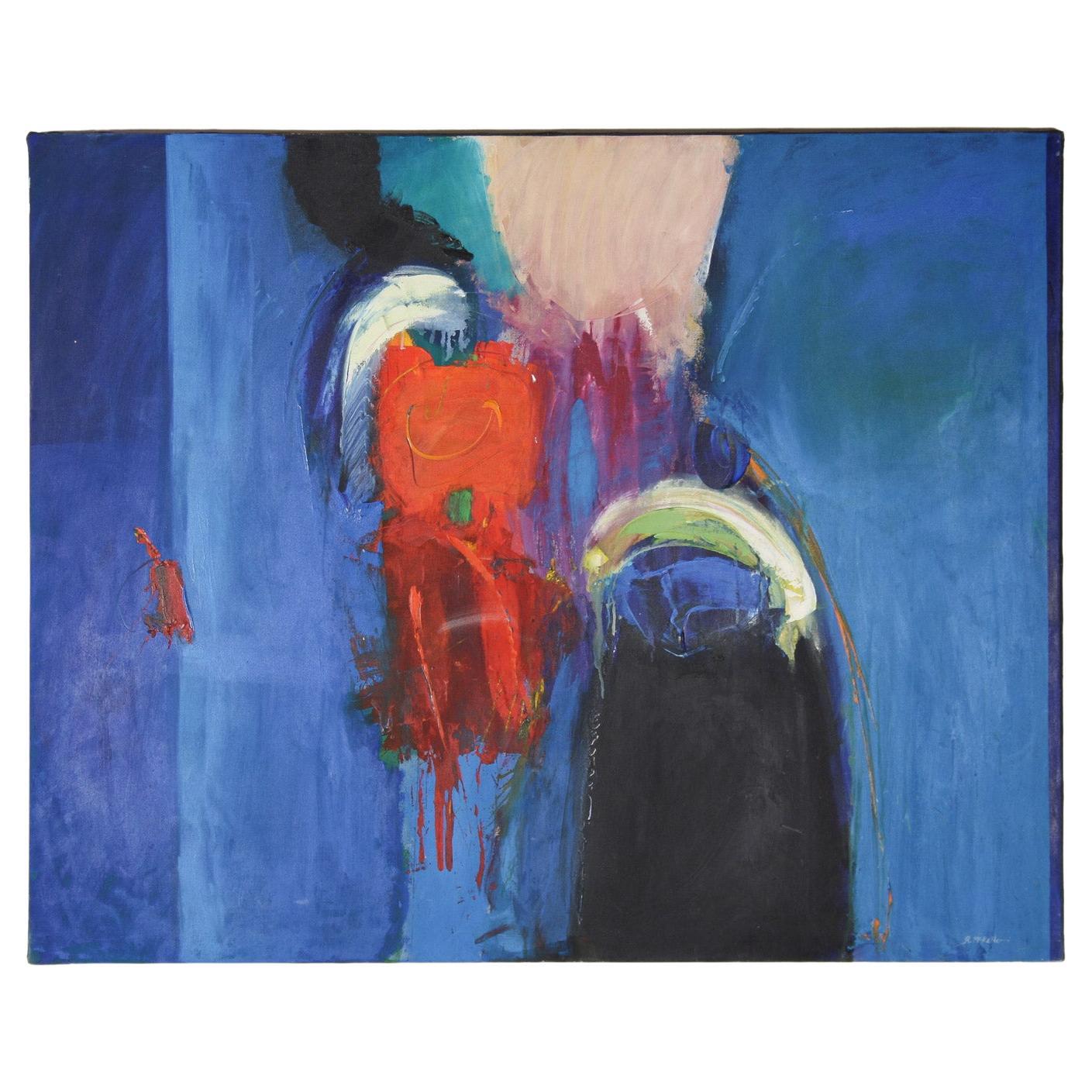 Large Abstract Oil on Canvas Painting by Robert K McKellar (1945-2009) Artwork