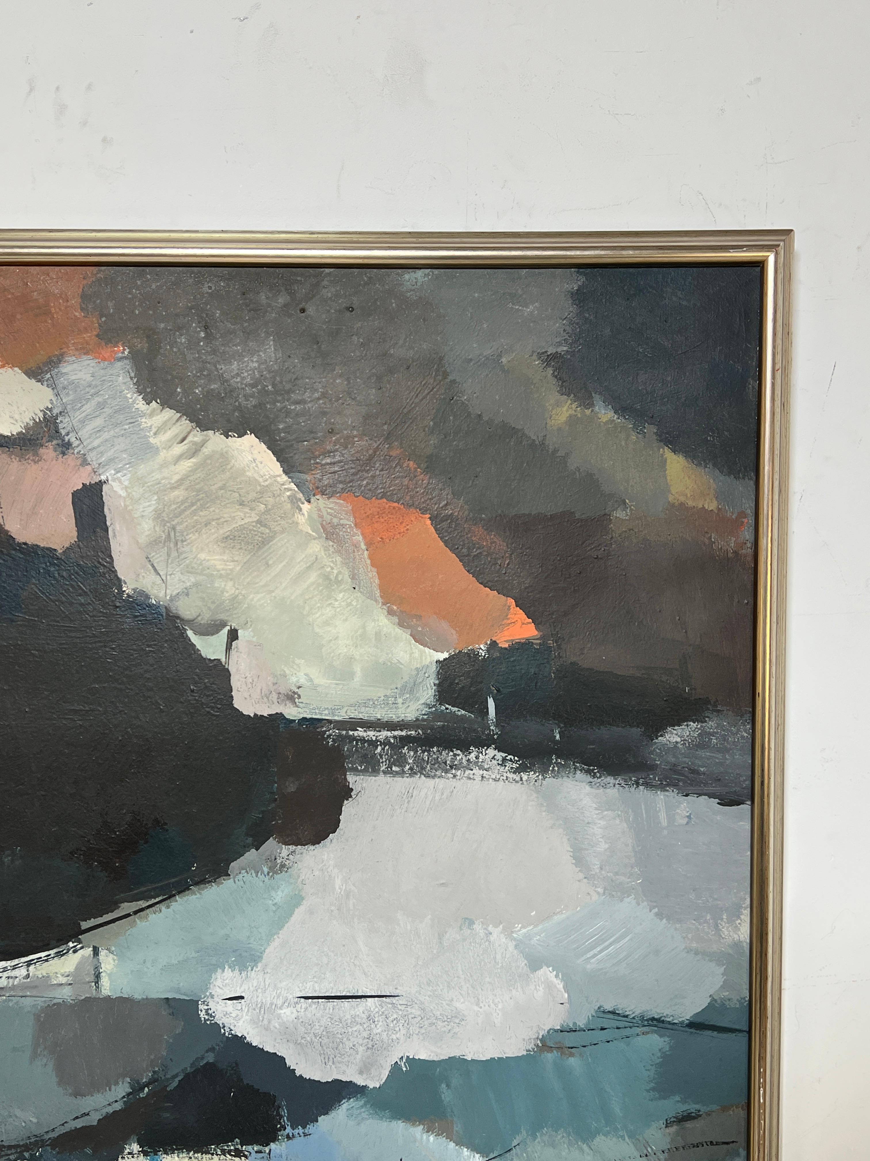Großes abstraktes Ölgemälde von Fedde de Jong, Niederlande, ca. 1960er Jahre (Niederländisch) im Angebot